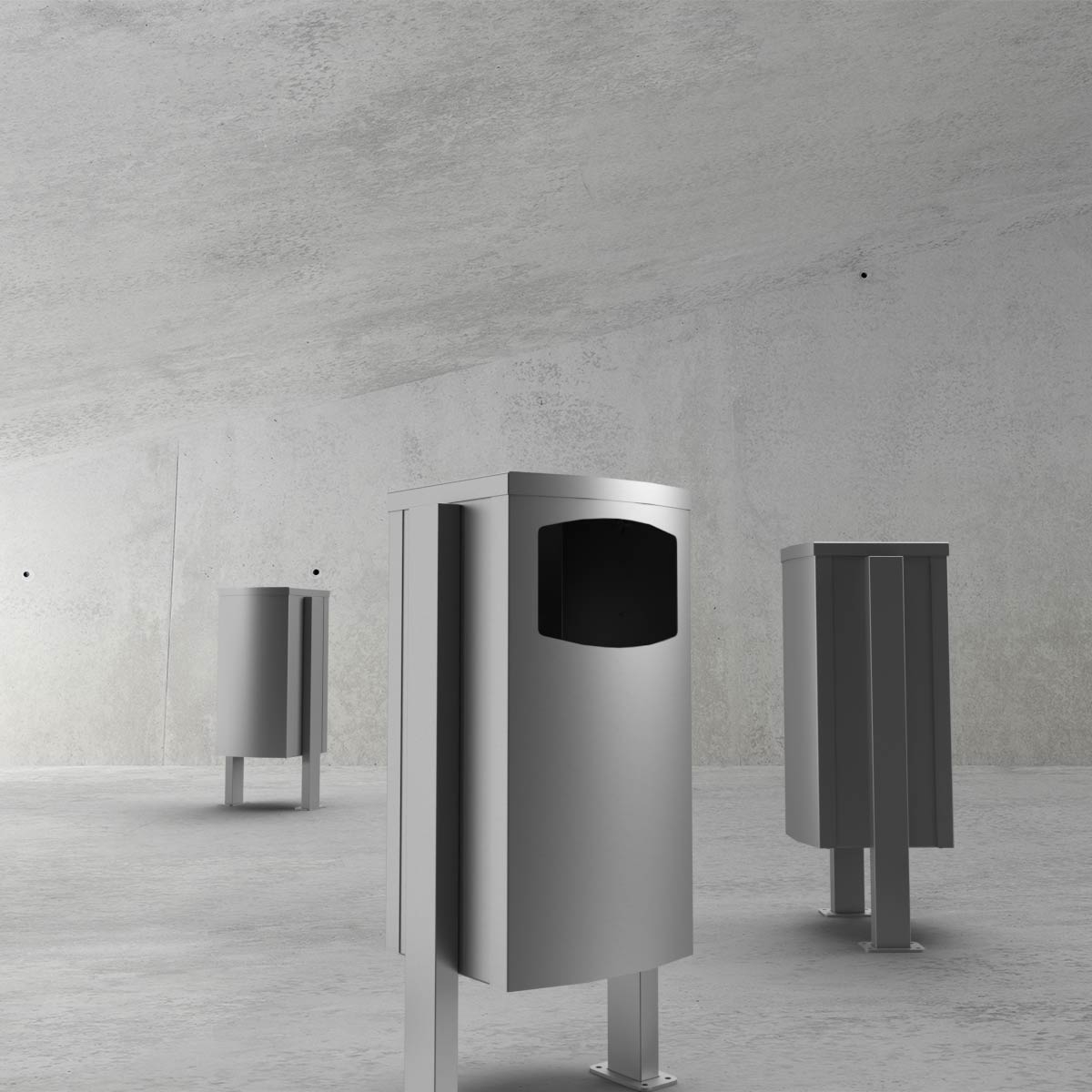 c902dd4836216cb5f548ccfa1eb1c9cf6c4b3a82 Abfalleimer - Abfallbehälter Design BASIC 650X ST-BP - 45 Liter - Edelstahl geschliffen