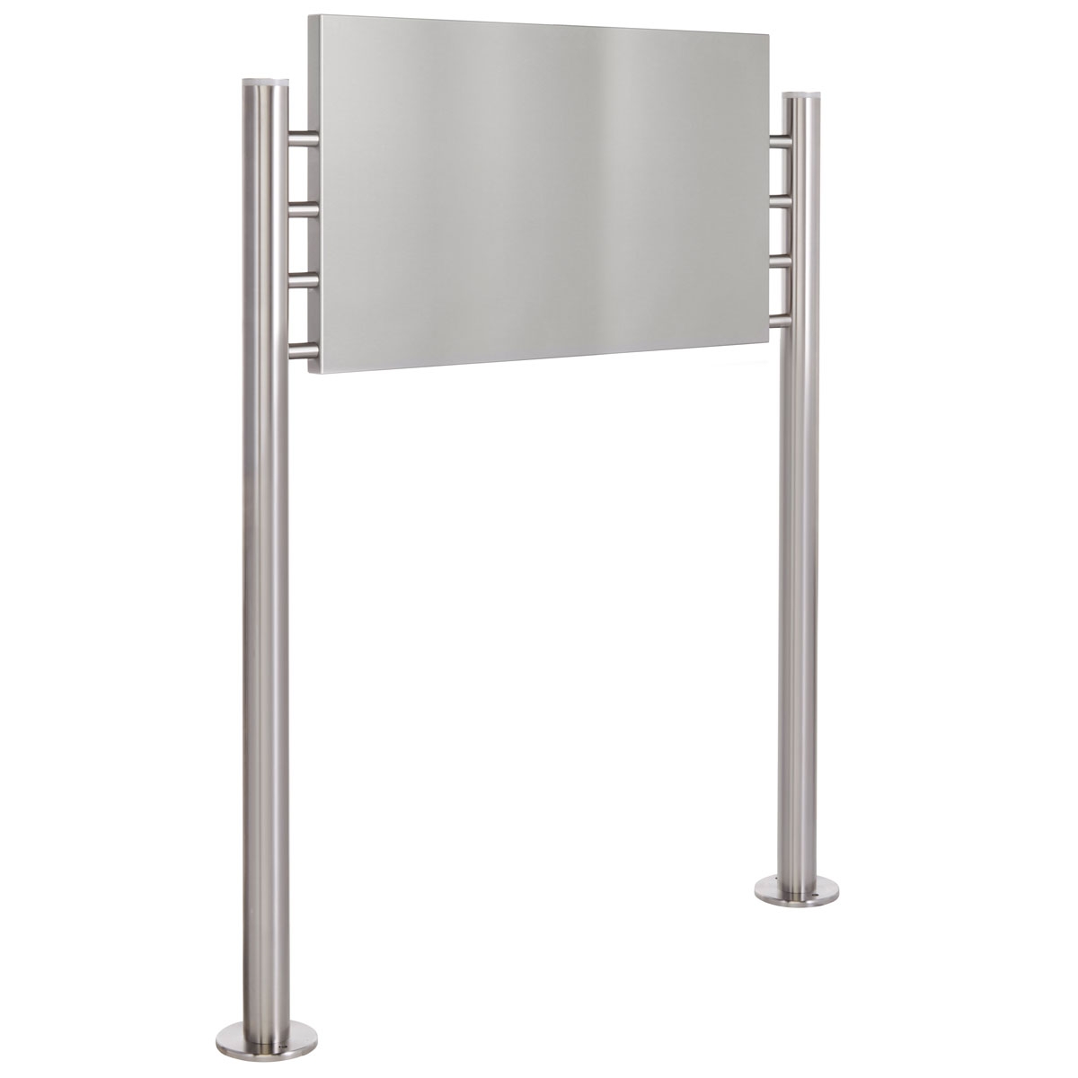 0bb82dbf2c0fcf59c06a6bcf79d95f1cc87a4efc Schild freistehend BASIC 390ES - Edelstahl Standelemente - Edelstahlblech 800x457 einseitig
