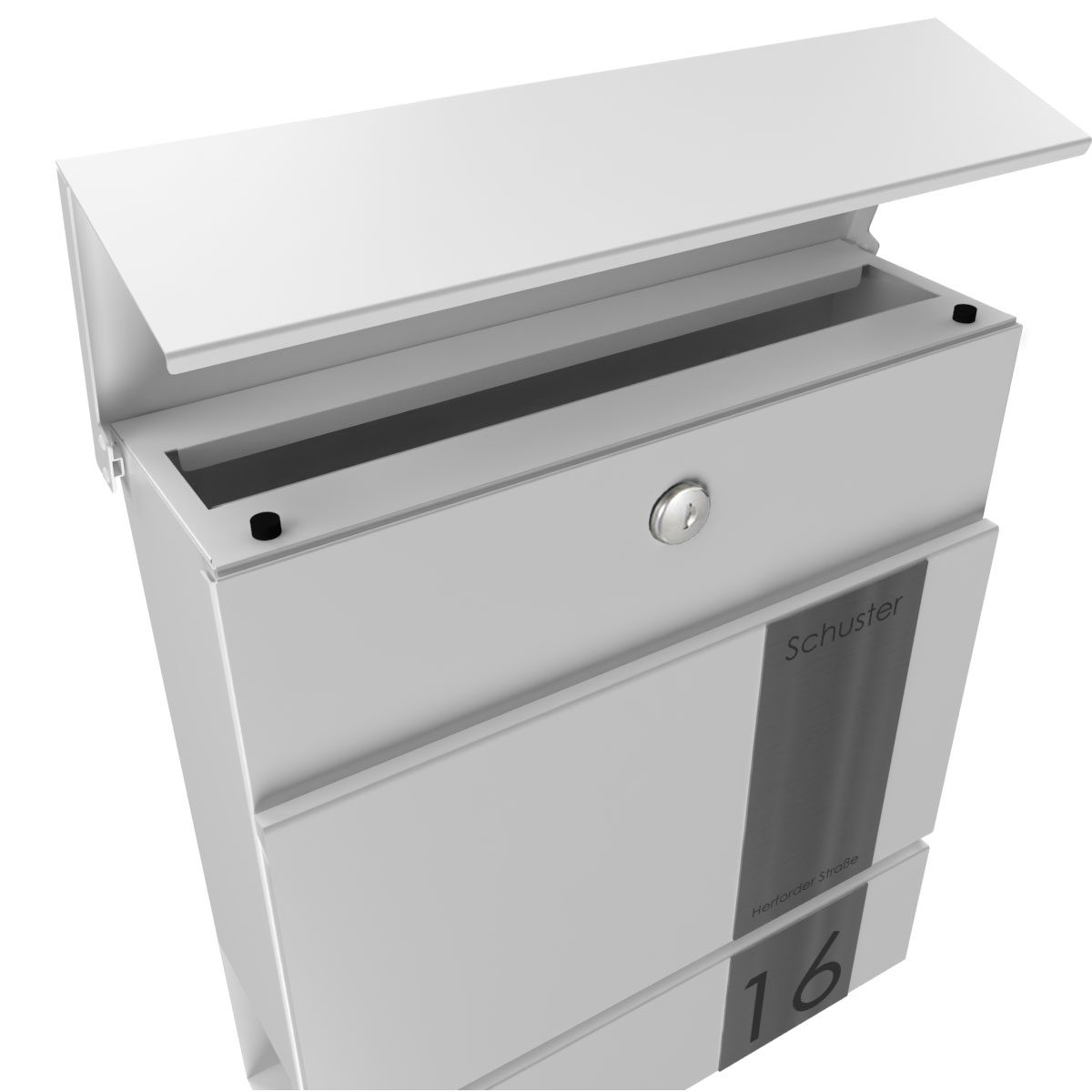 KANT letterbox with newspaper compartment - Elegance 5 design - RAL 9016 traffic white KANT letterbox with newspaper compartment - Elegance 5 design - RAL 9016 traffic white