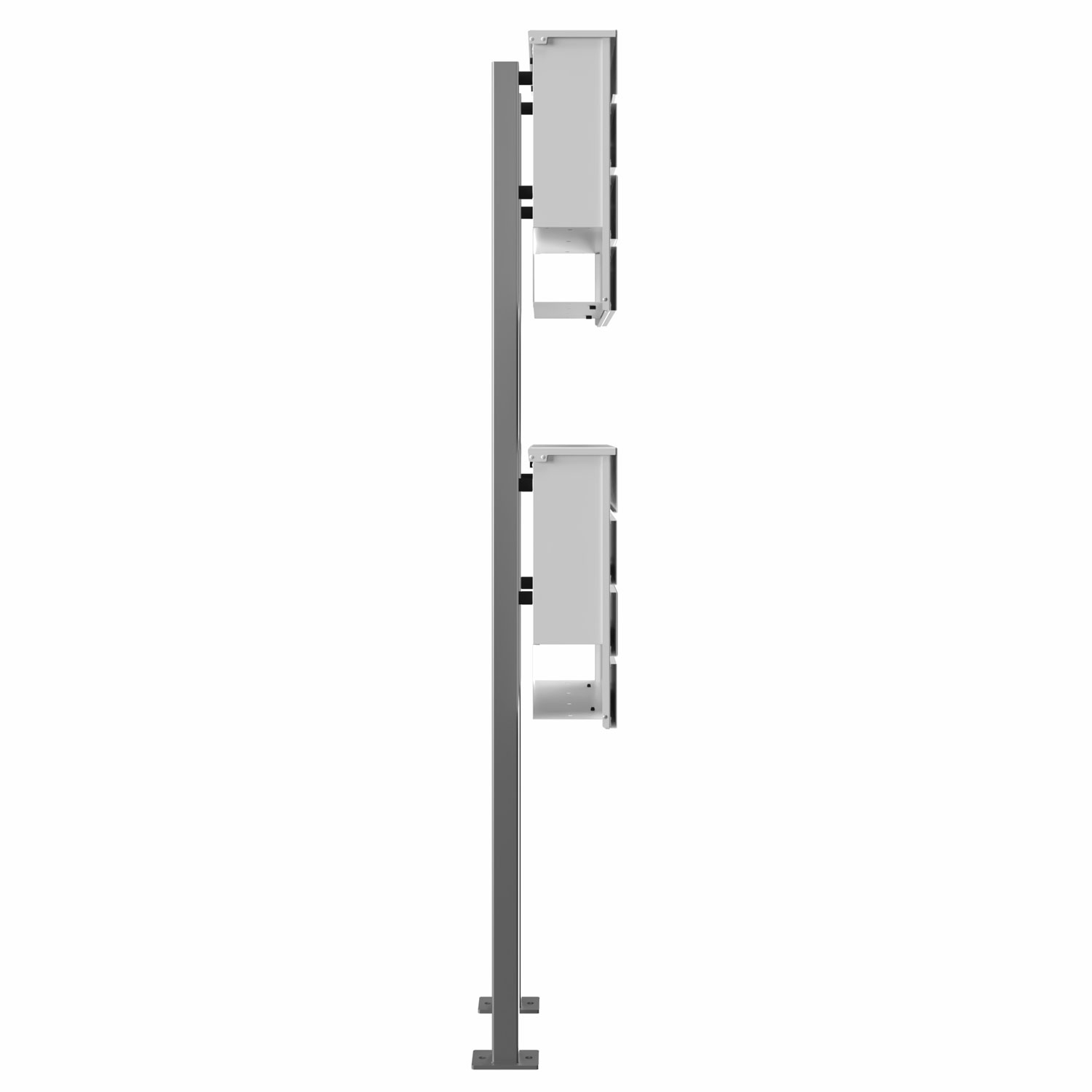 2er Standbriefkasten KANT Edition mit Zeitungsfach - Design Elegance 1 - RAL 9016 verkehrsweiß