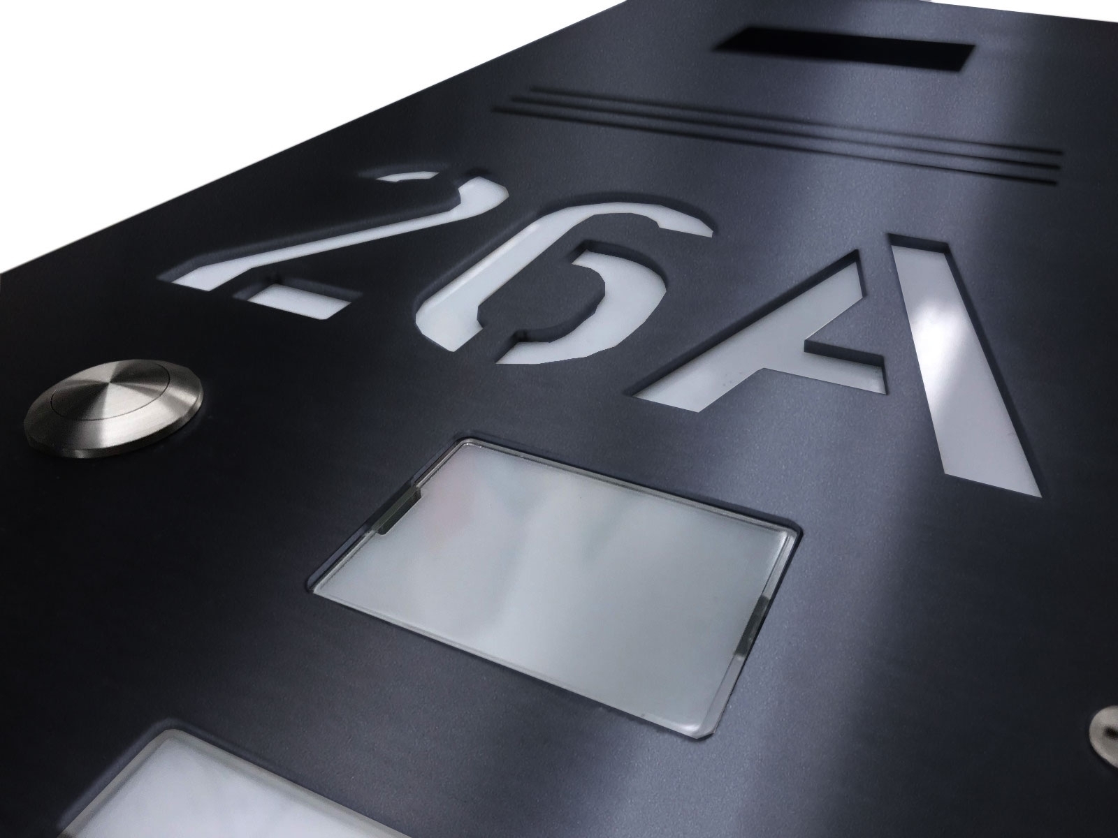 35709b53b7752f35bfb1bf9649266350abdeece9 Doorbell pedestal designer - stainless steel V2A powder-coated - 6 party - INDIVIDUAL