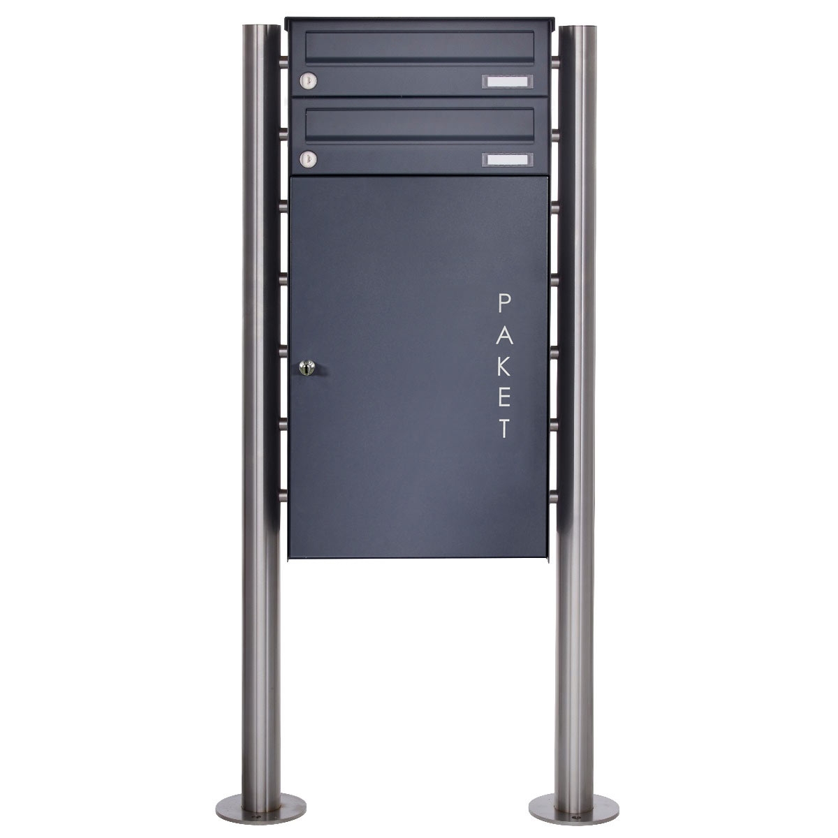 2er Edelstahl Paketbriefkasten freistehend BASIC Plus 863X ST-R mit Paketfach 550x370 in RAL nach Wahl 2er Edelstahl Paketbriefkasten freistehend BASIC Plus 863X ST-R mit Paketfach 550x370 in RAL nach Wahl