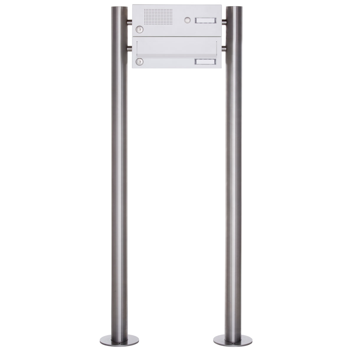 1er Standbriefkasten Design BASIC 385-9016 ST-R mit Klingelkasten - RAL 9016 verkehrsweiß 1er Standbriefkasten Design BASIC 385-9016 ST-R mit Klingelkasten - RAL 9016 verkehrsweiß