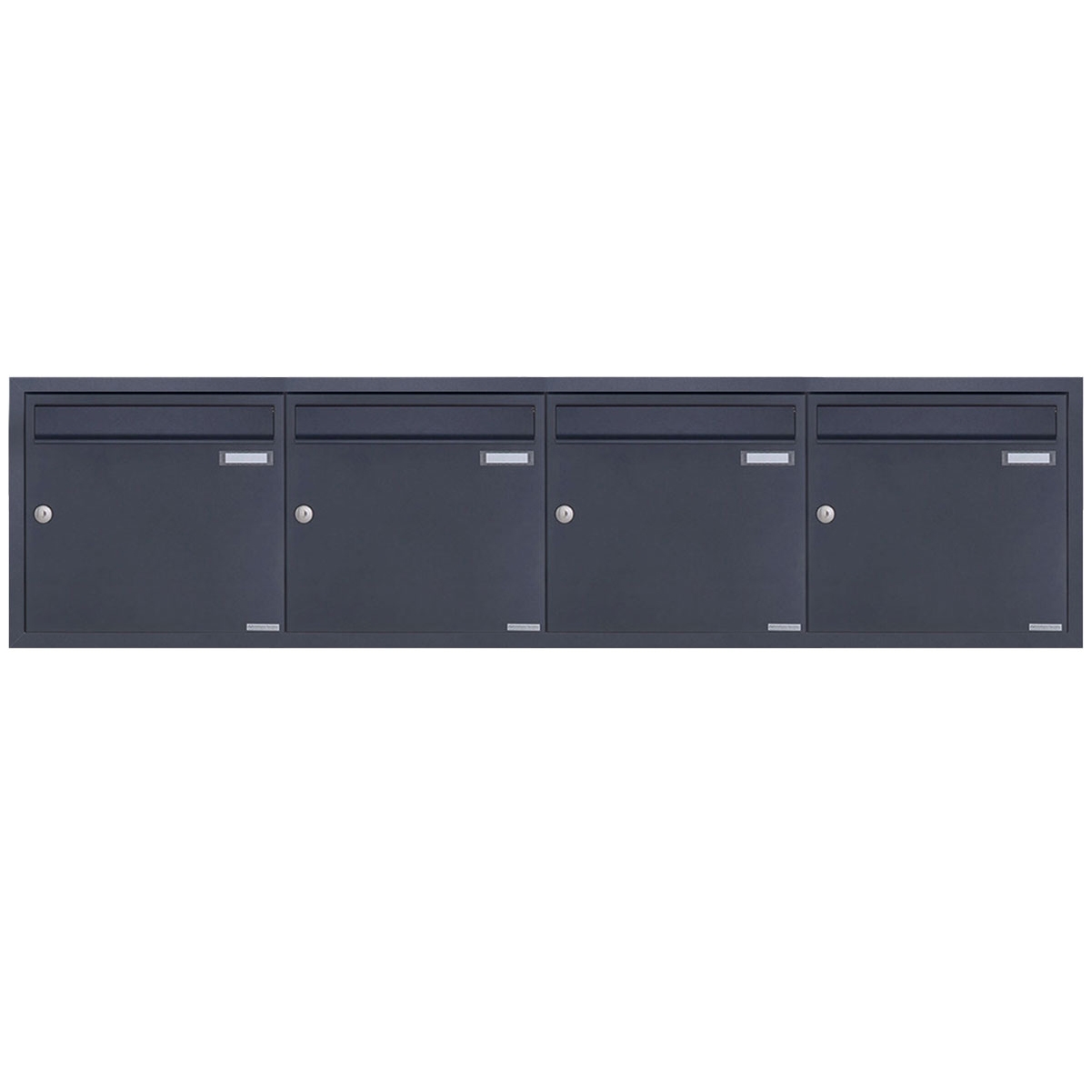 4 x 1 roestvast stalen inbouwbrievenbus BASIC Plus 382XU UP - RAL naar keuze - 4 partijen 4 x 1 roestvast stalen inbouwbrievenbus BASIC Plus 382XU UP - RAL naar keuze - 4 partijen