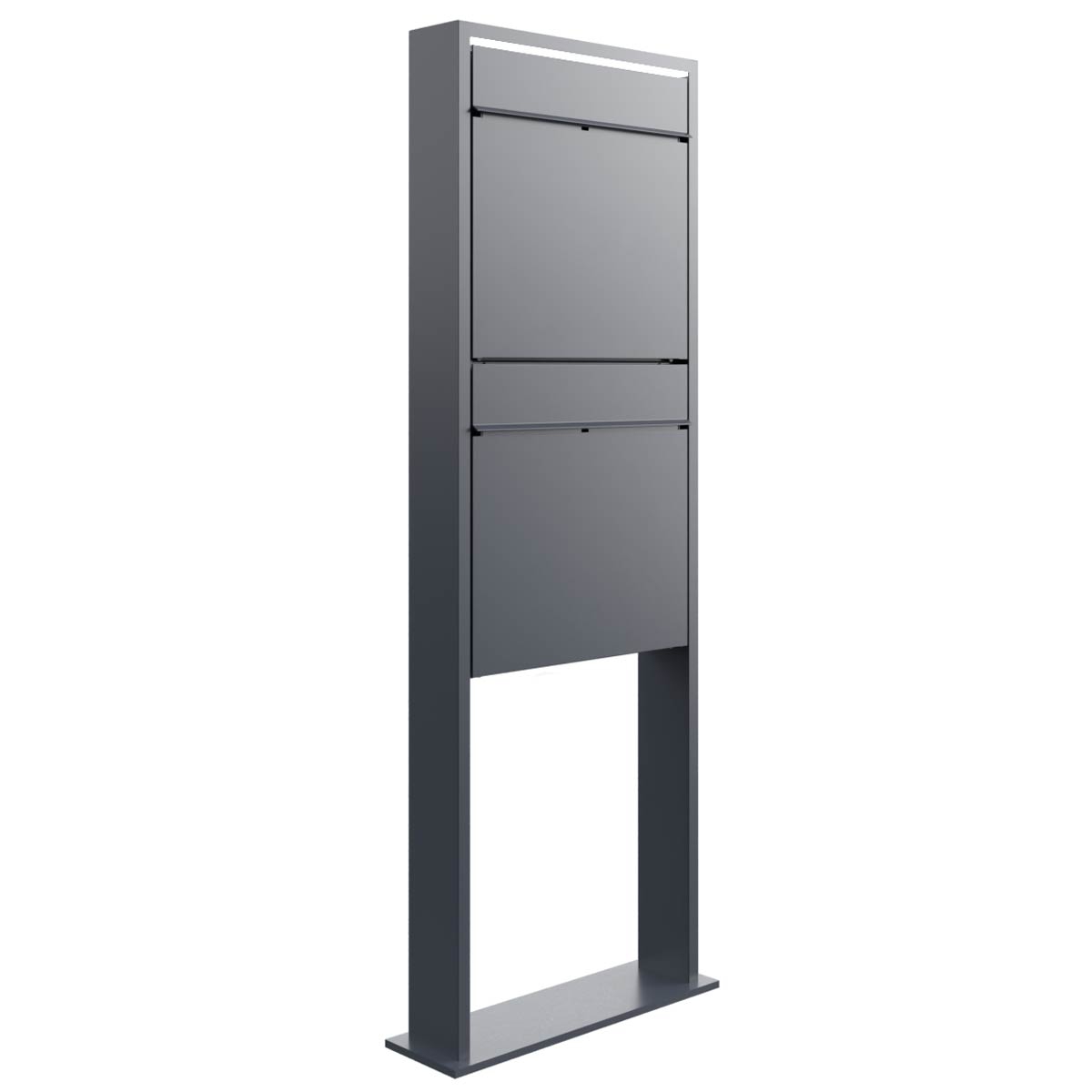 2-piece design free-standing letterbox GOETHE LIB - LED design element - RAL of your choice 2-piece design free-standing letterbox GOETHE LIB - LED design element - RAL of your choice
