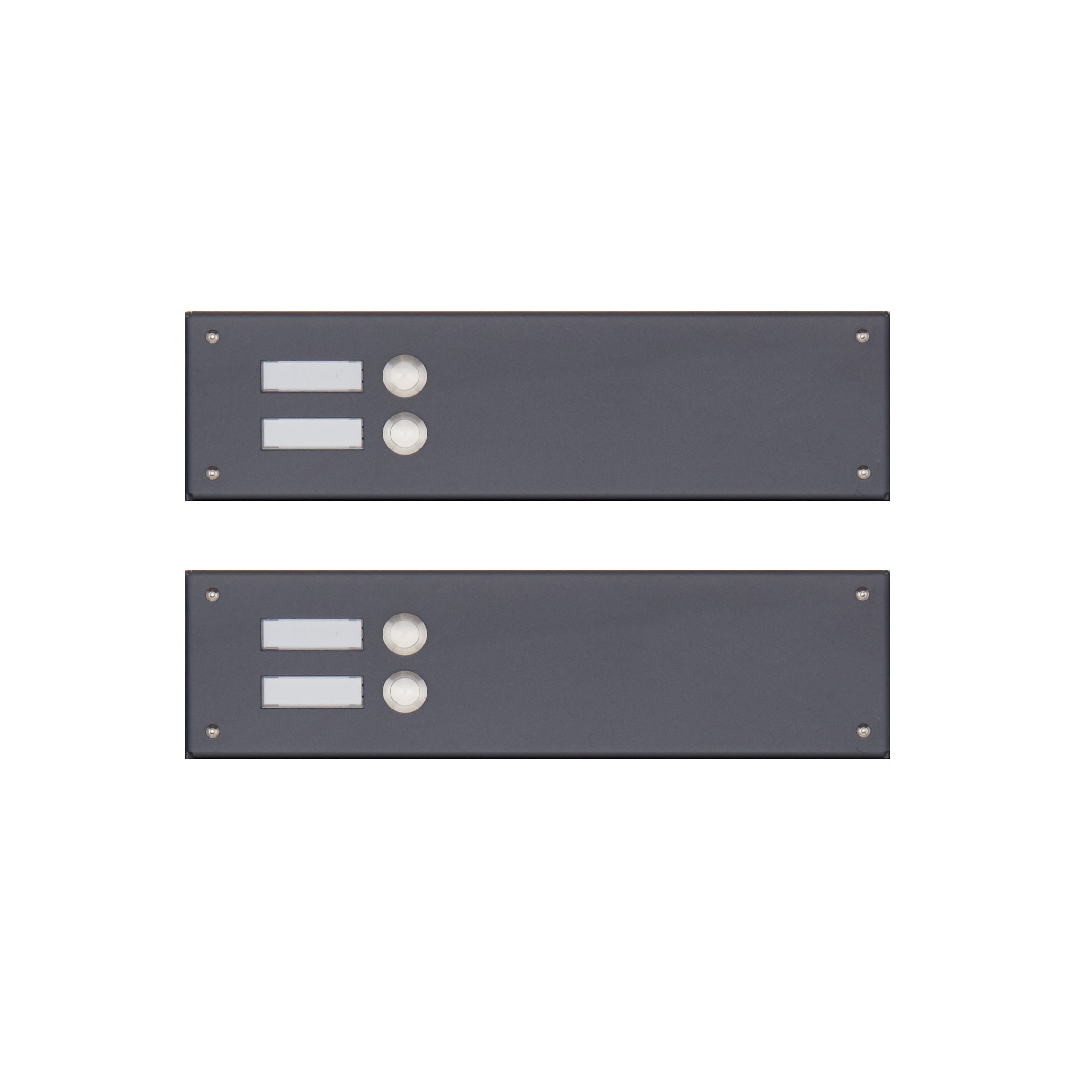 2 stainless steel panels 355x100 for 4 parties without speech perforation, RAL 7016 FS 2 stainless steel panels 355x100 for 4 parties without speech perforation, RAL 7016 FS