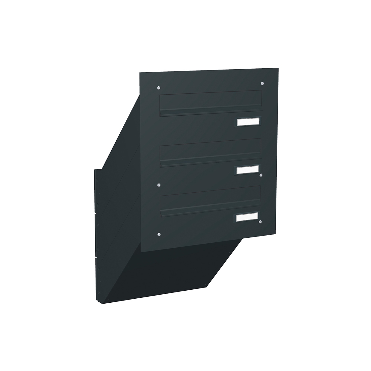 Mauerdurchwurf Briefkasten BASIC 622 pulverbeschichtet - 3 Parteien Mauerdurchwurf Briefkasten BASIC 622 pulverbeschichtet - 3 Parteien