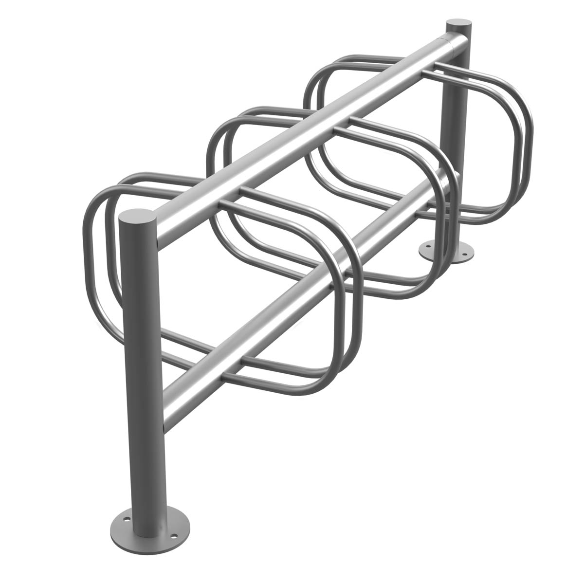 98caa647e25c862e1b2d9fdc0c544cb0f10bf6fb Fahrradständer ACHIM - Edelstahl V2A geschliffen - Doppelseitige Radeinstellung