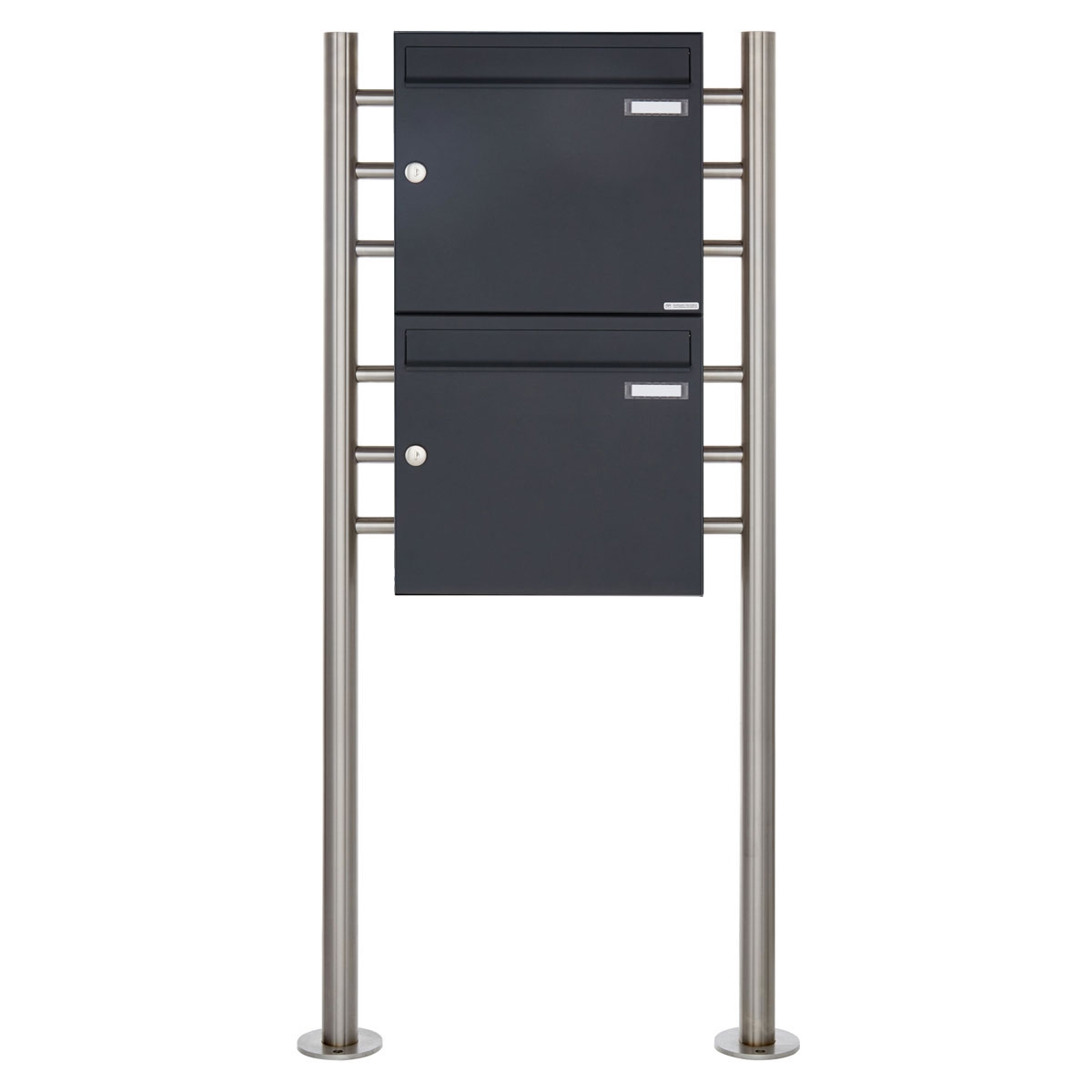 2 x 1 letterbox system freestanding Design BASIC 381 ST-R - RAL 7016 anthracite grey 2 x 1 letterbox system freestanding Design BASIC 381 ST-R - RAL 7016 anthracite grey