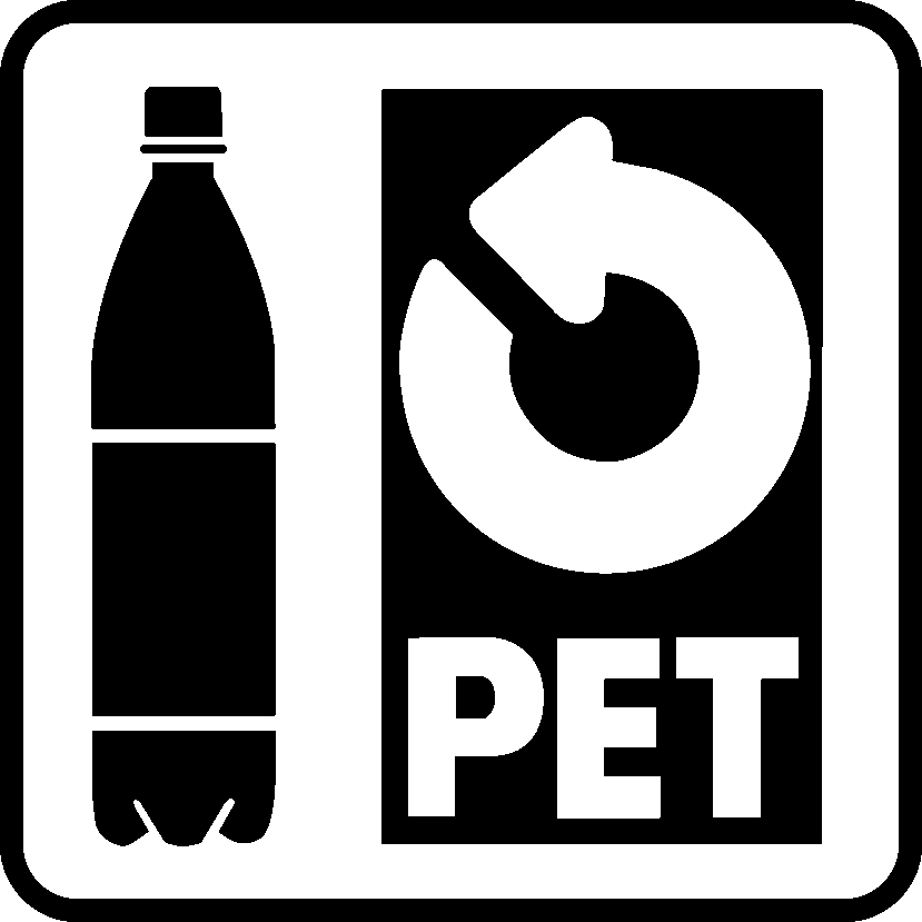 Pictogram as laser engraving in contrasting colour "PET" Pictogram as laser engraving in contrasting colour "PET"