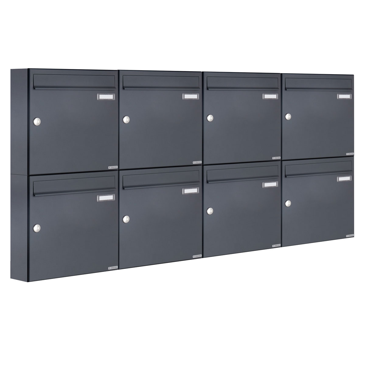 8er 4x2 Aufputz Briefkasten Design BASIC 382A AP - RAL 7016 anthrazitgrau