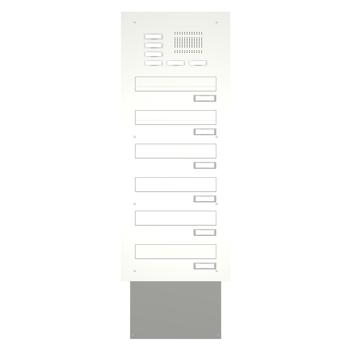 Mauerdurchwurf Briefkastenanlage BASIC 623 pulverbeschichtet - Klingel- Sprechstelle - 6 Parteien Mauerdurchwurf Briefkastenanlage BASIC 623 pulverbeschichtet - Klingel- Sprechstelle - 6 Parteien