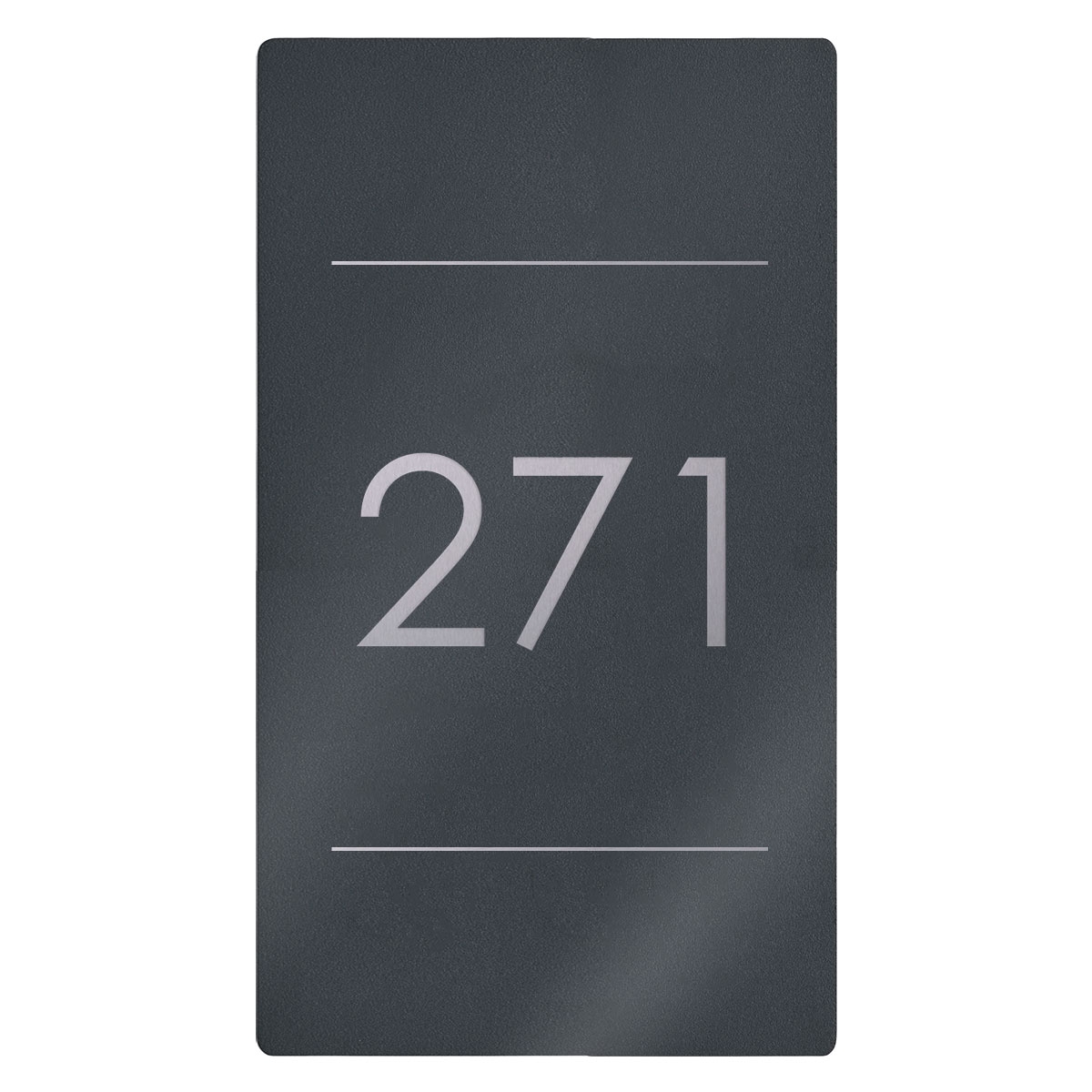 522e00b4124ad1b58fd29835dacd06e3acc3bcdc Edelstahl Hausnummer Schild Elegance 423AV2 395x225 - RAL nach Wahl