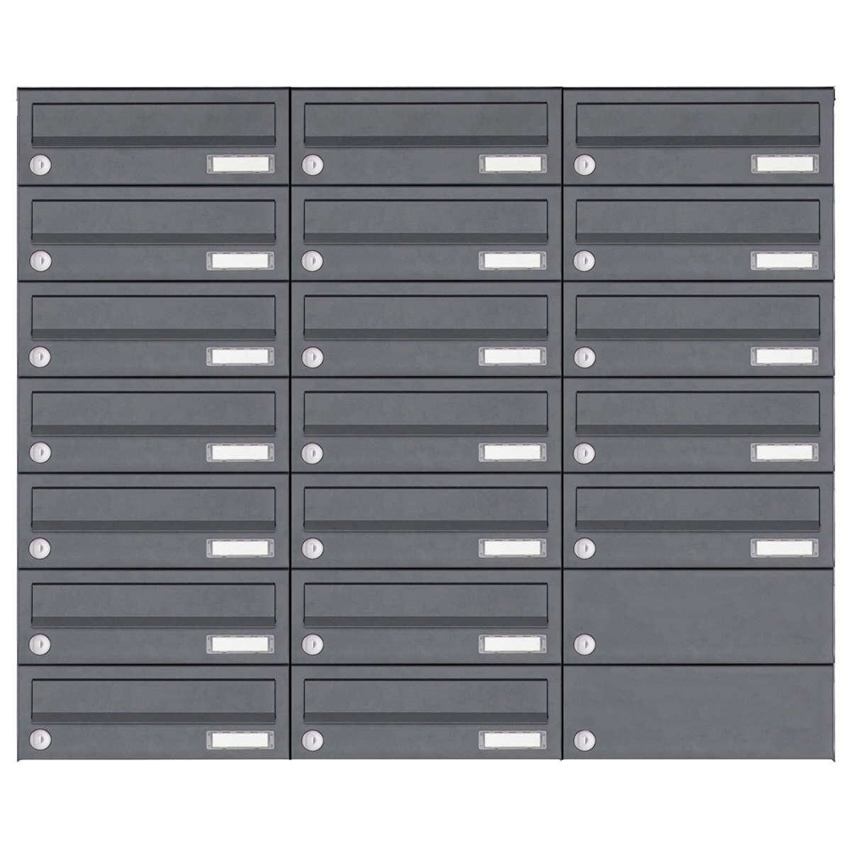 19er 7x3 Edelstahl Aufputz Briefkastenanlage Design BASIC Plus 385XA AP - RAL nach Wahl