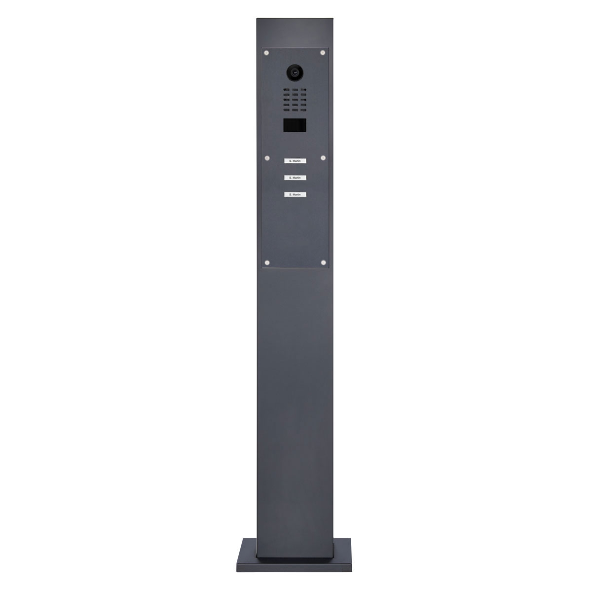 1adfeb5f3467dd12c79e293ad541e6bca2735e07 3 doorbell pedestal designer - stainless steel V2A powder-coated with DoorBird D2100E video intercom system