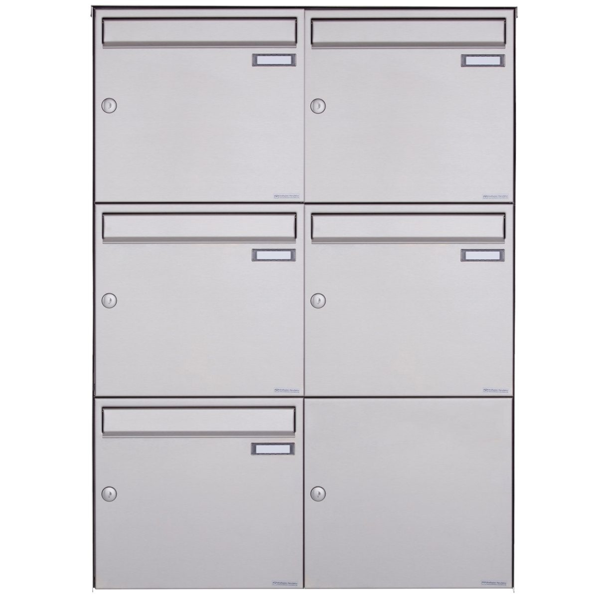 5er Edelstahl Aufputz Briefkasten Design BASIC Plus 382XA AP - Edelstahl V2A geschliffen 5er Edelstahl Aufputz Briefkasten Design BASIC Plus 382XA AP - Edelstahl V2A geschliffen