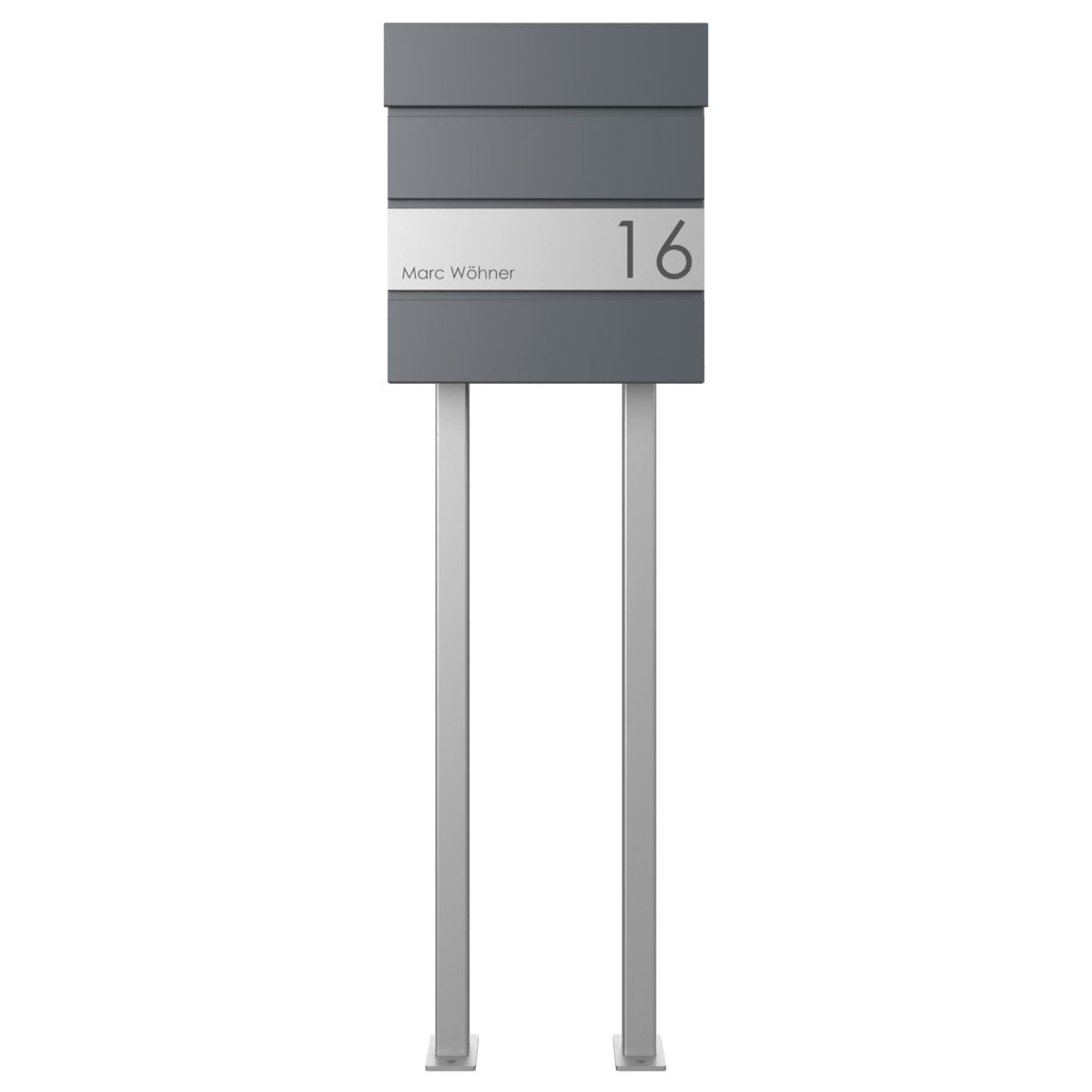 Standbriefkasten KANT Edition mit Zeitungsfach - Design Elegance 1 - RAL 7016 anthrazitgrau Standbriefkasten KANT Edition mit Zeitungsfach - Design Elegance 1 - RAL 7016 anthrazitgrau