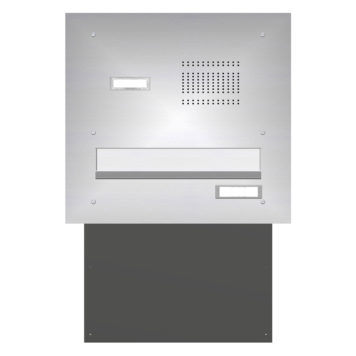 Stainless steel wall-mounted letterbox system BASIC 623 - Doorbell intercom - 1 party Stainless steel wall-mounted letterbox system BASIC 623 - Doorbell intercom - 1 party