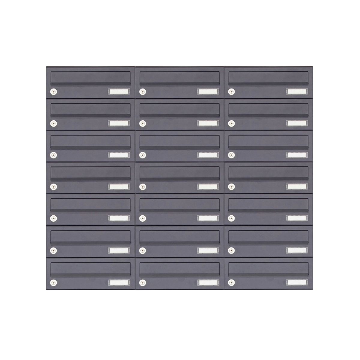 Sistema di cassette per le lettere da esterno 21x7x3 Design BASIC 385A-7016 AP - RAL 7016 grigio antracite