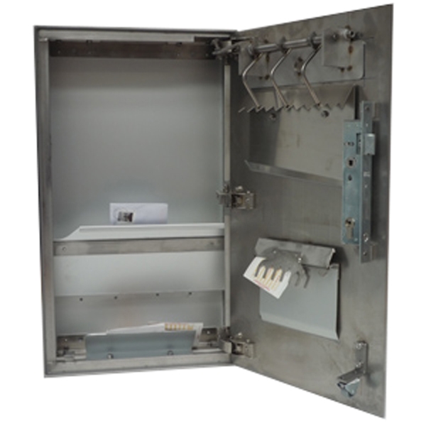 Sicherheits Briefkasten Typ 126 AP + Überweisungsschlitz -  Edelstahl geschliffen Sicherheits Briefkasten Typ 126 AP + Überweisungsschlitz -  Edelstahl geschliffen