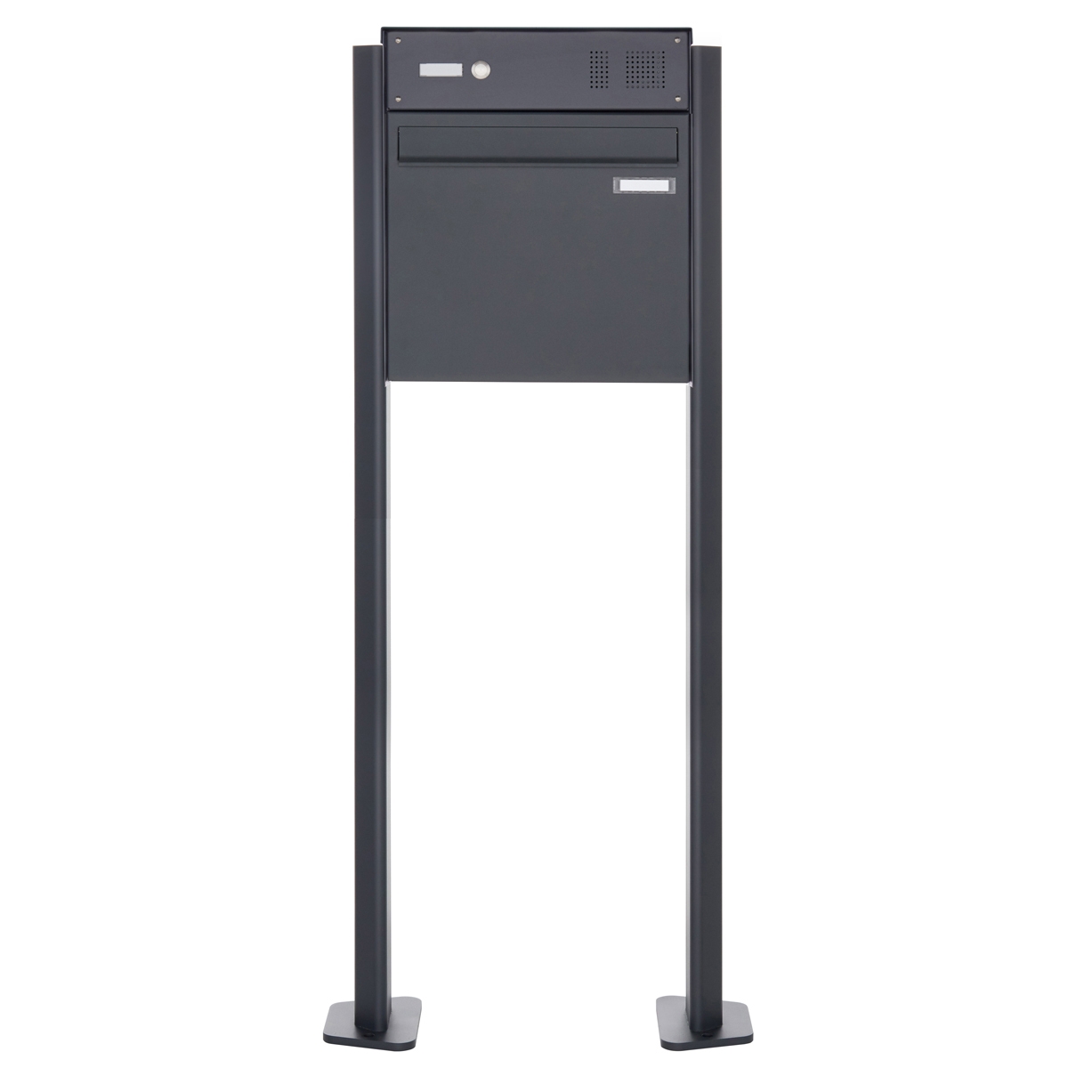1-post fence letterbox Design BASIC Plus 380XZ ST-T with bell box - RAL of your choice