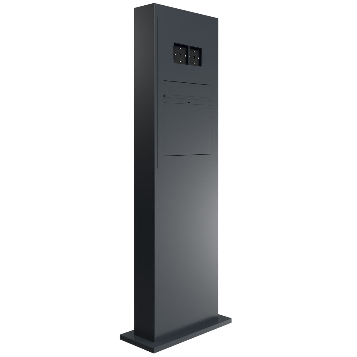 Design Briefkastenstele GRIMM - Farbe nach Wahl - LOXONE Intercom/Code Touch 2x1 vorbereitet