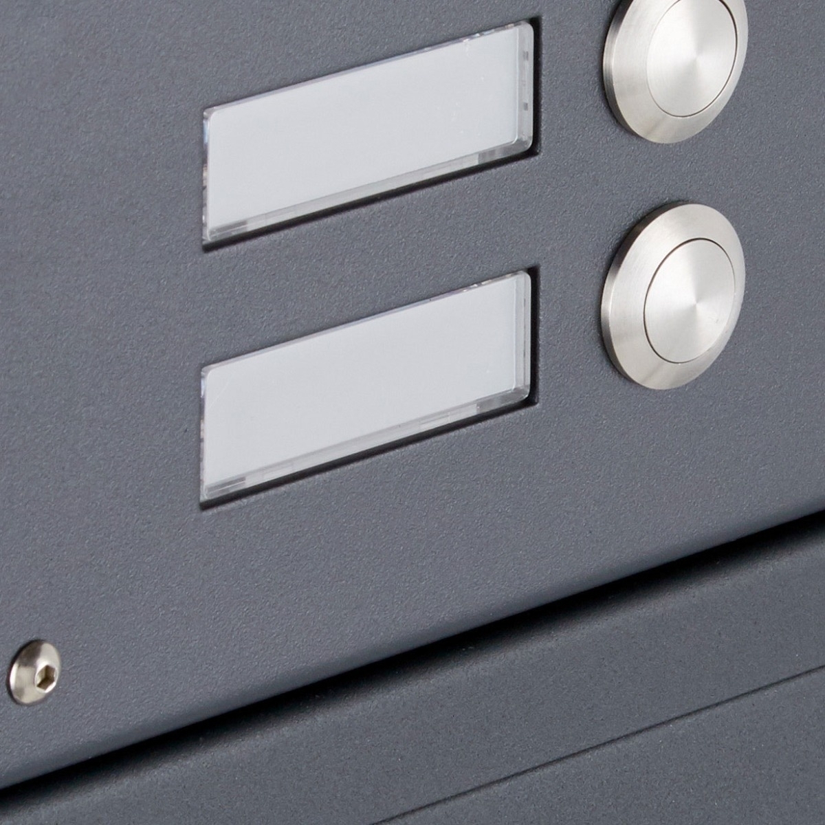 3 letterbox pedestal BASIC Plus 864X with parcel compartment 550x370 & bell box - RAL of your choice 3 letterbox pedestal BASIC Plus 864X with parcel compartment 550x370 & bell box - RAL of your choice