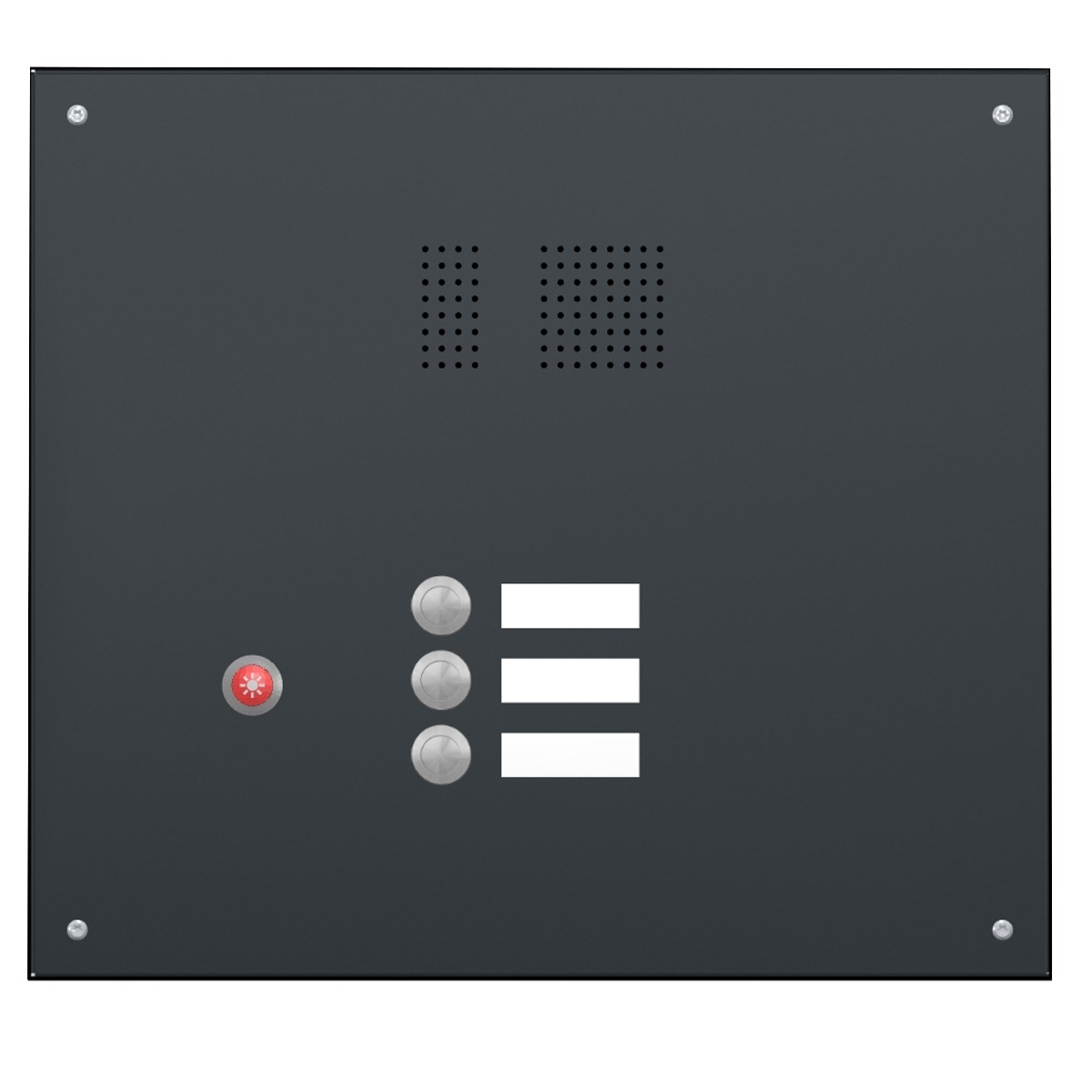 3er 2x2 Standbriefkasten Design BASIC 381 ST-R mit Klingelkasten - RAL 7016 anthrazitgrau 3er 2x2 Standbriefkasten Design BASIC 381 ST-R mit Klingelkasten - RAL 7016 anthrazitgrau