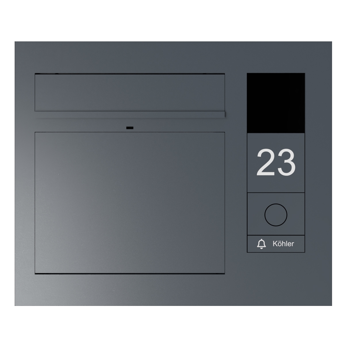 Design letterbox pillar GRIMM - Colour of your choice - GIRA System 106 - Video intercom system - VIDEO complete set right Design letterbox pillar GRIMM - Colour of your choice - GIRA System 106 - Video intercom system - VIDEO complete set right