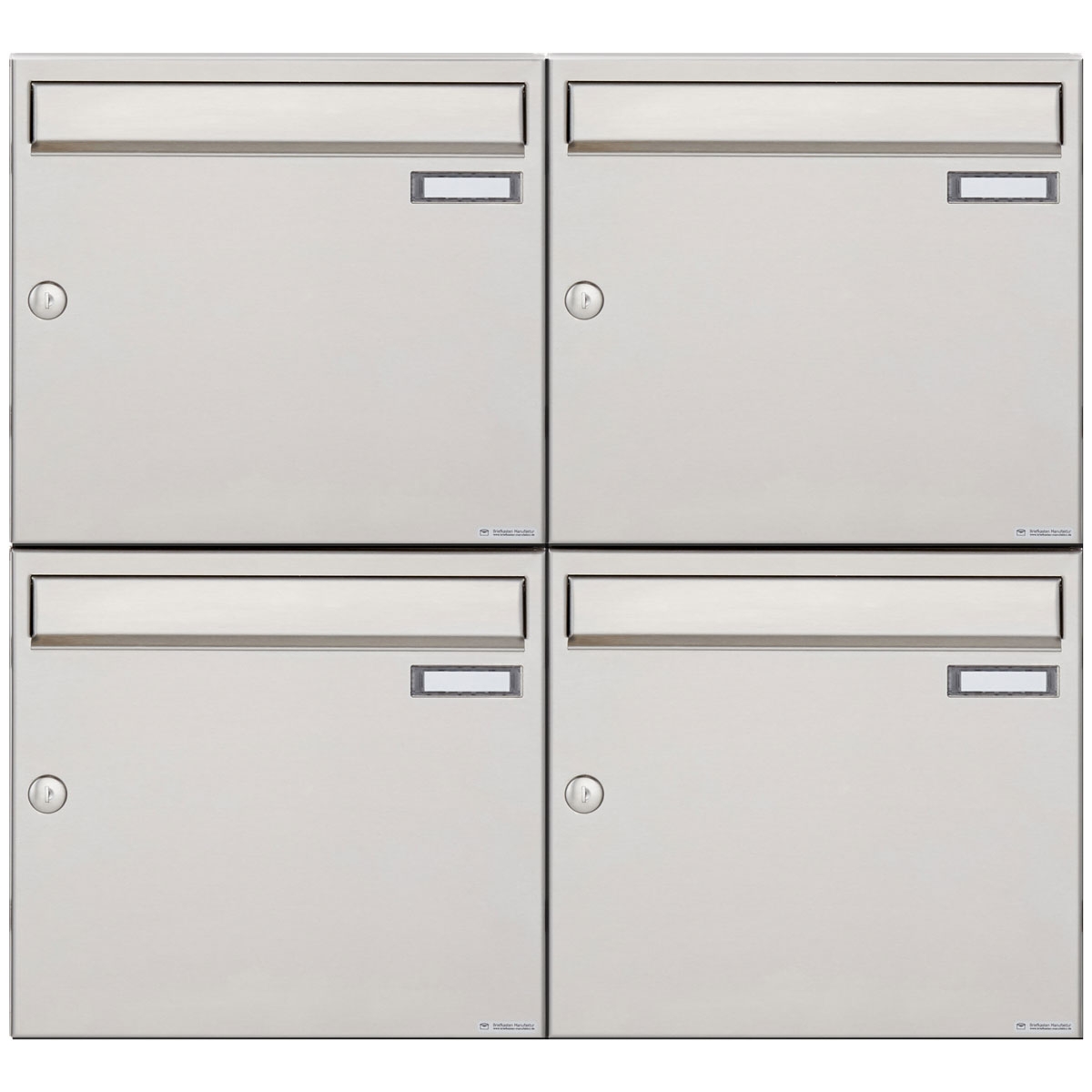 4 x 2 stainless steel surface-mounted letterbox system Design BASIC 382A-AP 4 x 2 stainless steel surface-mounted letterbox system Design BASIC 382A-AP