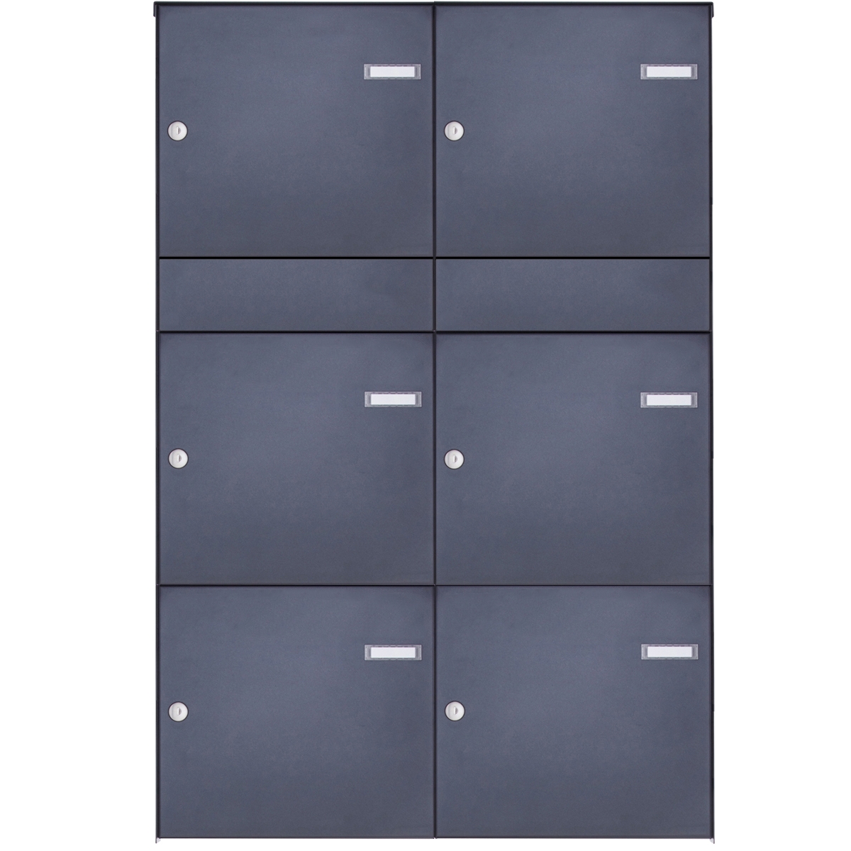6-piece stainless steel fence letterbox BASIC Plus 382XZ with bell box - RAL of your choice - removal from the rear