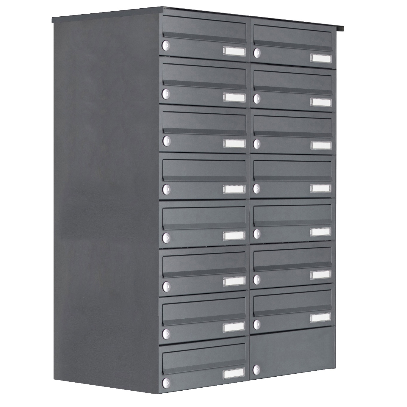 15er Edelstahl Aufputz Briefkastenanlage Design BASIC Plus 385XA AP - RAL nach Wahl 15er Edelstahl Aufputz Briefkastenanlage Design BASIC Plus 385XA AP - RAL nach Wahl