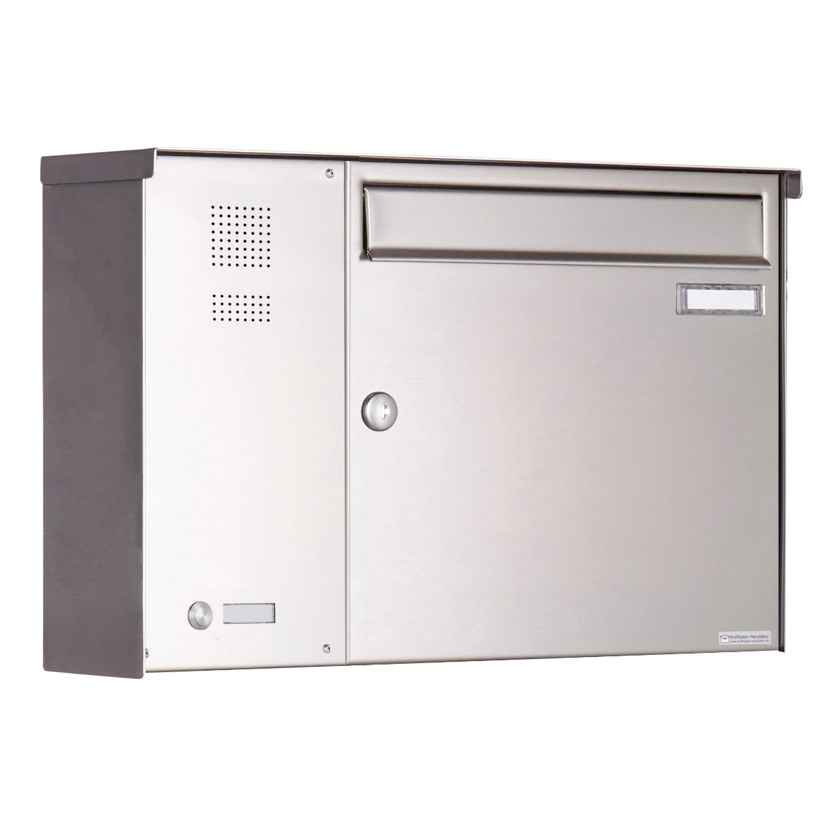 Buzón de acero inoxidable BASIC Plus 382X AP con timbre lateral