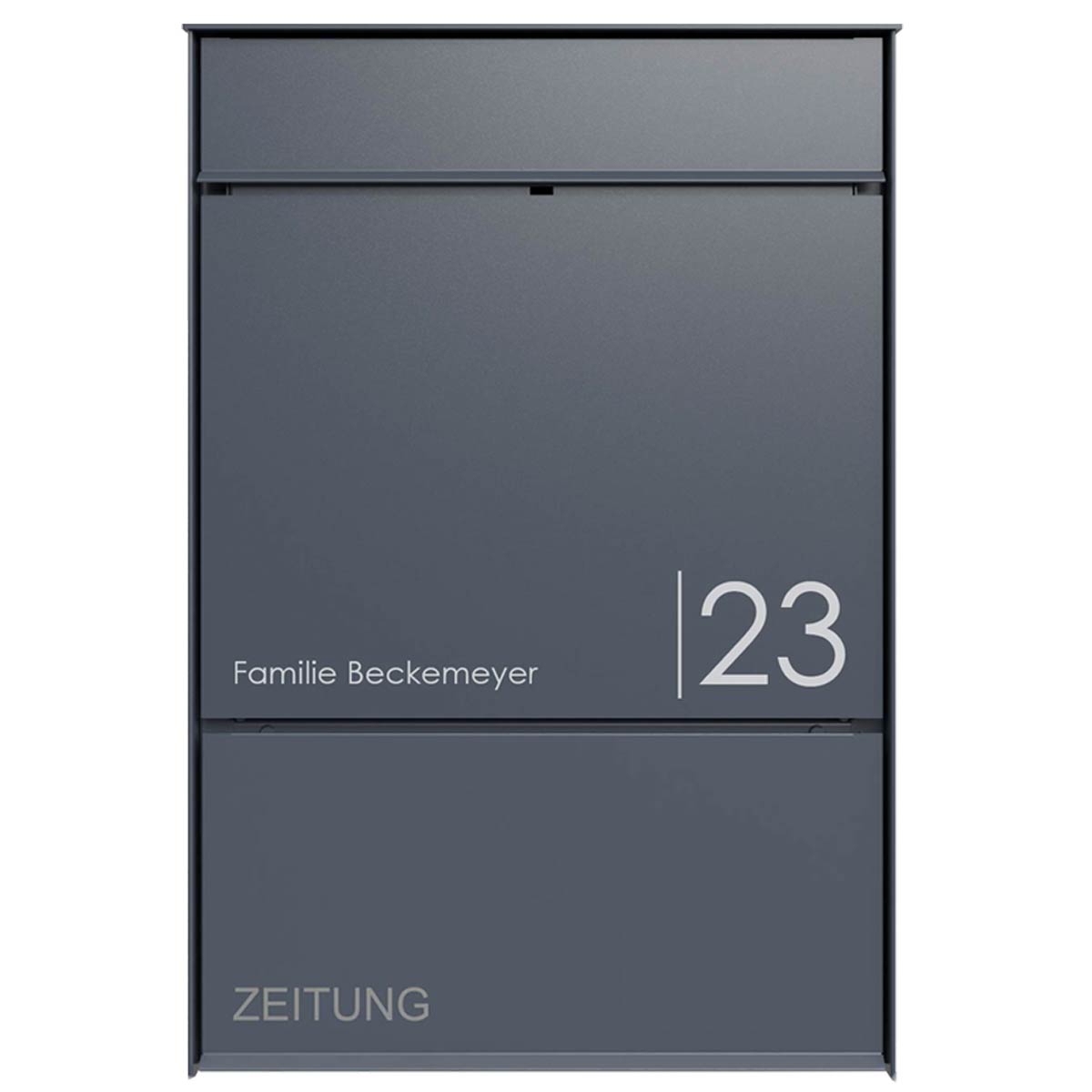 2-delige design brievenbuszuil GOETHE met krantenvak - RAL naar keuze 2-delige design brievenbuszuil GOETHE met krantenvak - RAL naar keuze