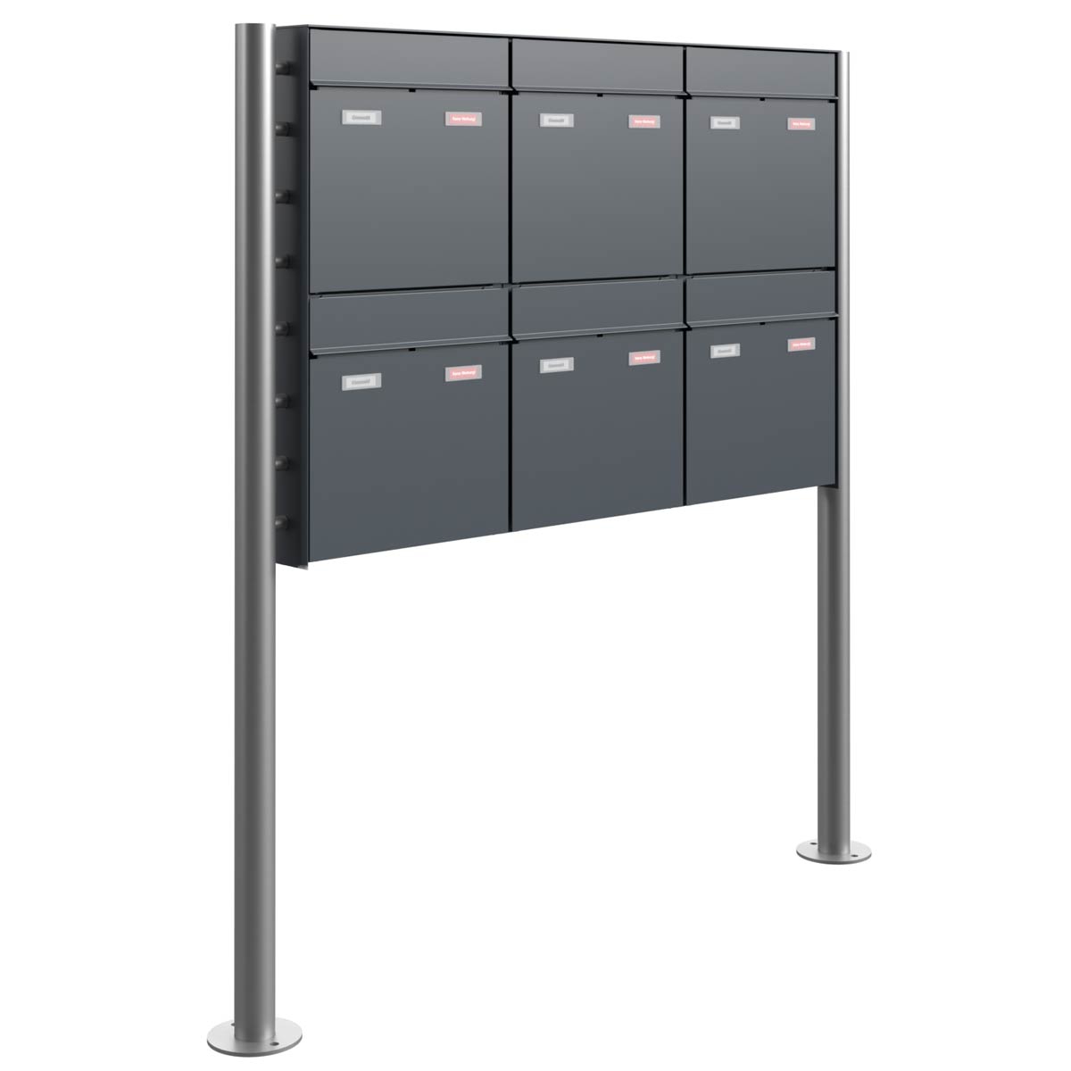 6er 3x2 Design Standbriefkasten GOETHE ST-R - RAL nach Wahl 6er 3x2 Design Standbriefkasten GOETHE ST-R - RAL nach Wahl