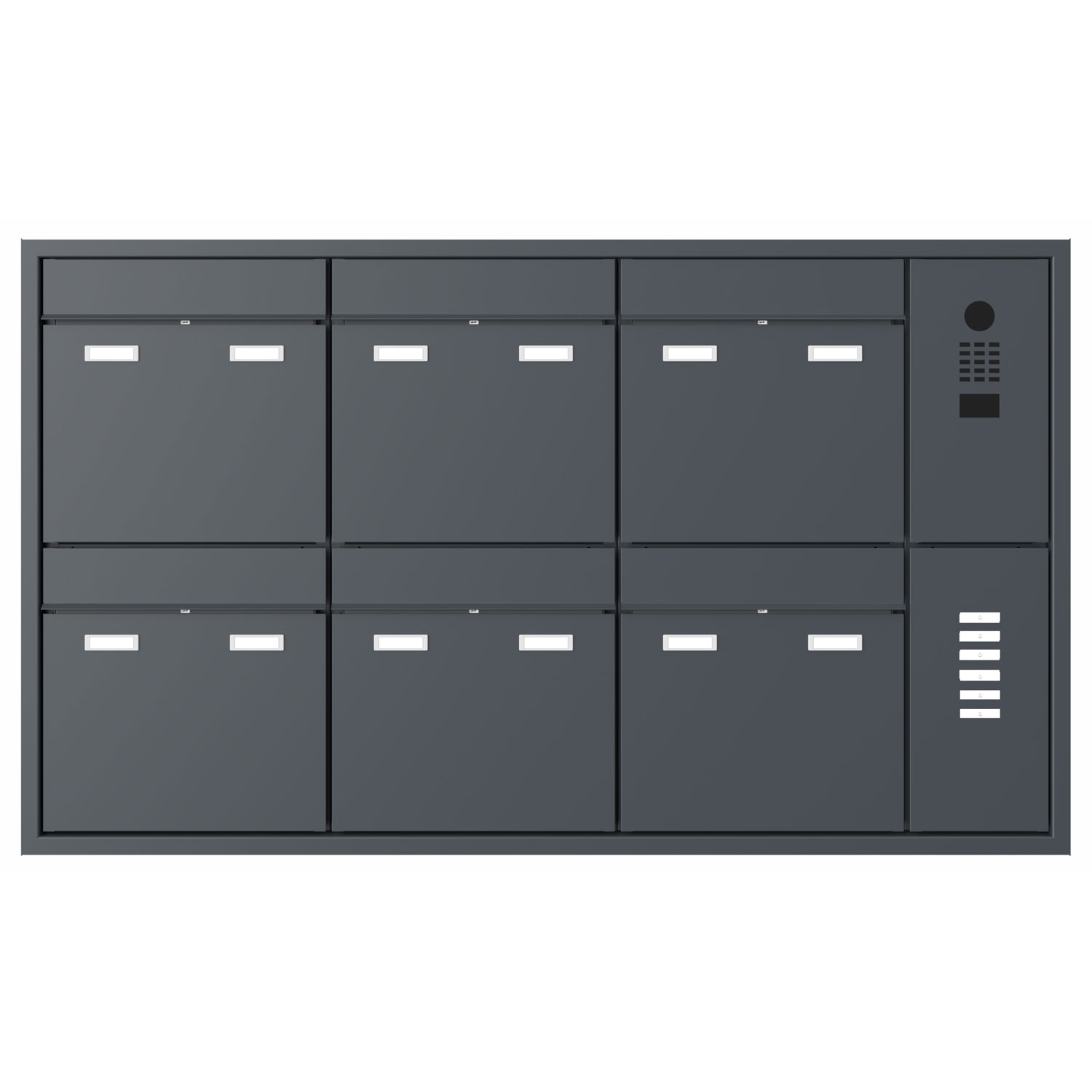 Cassetta per le lettere da incasso in 6 pezzi GOETHE UP - RAL a scelta - Videocitofono DoorBird destro