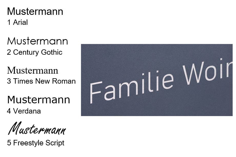 Name labelling as laser engraving Name labelling as laser engraving