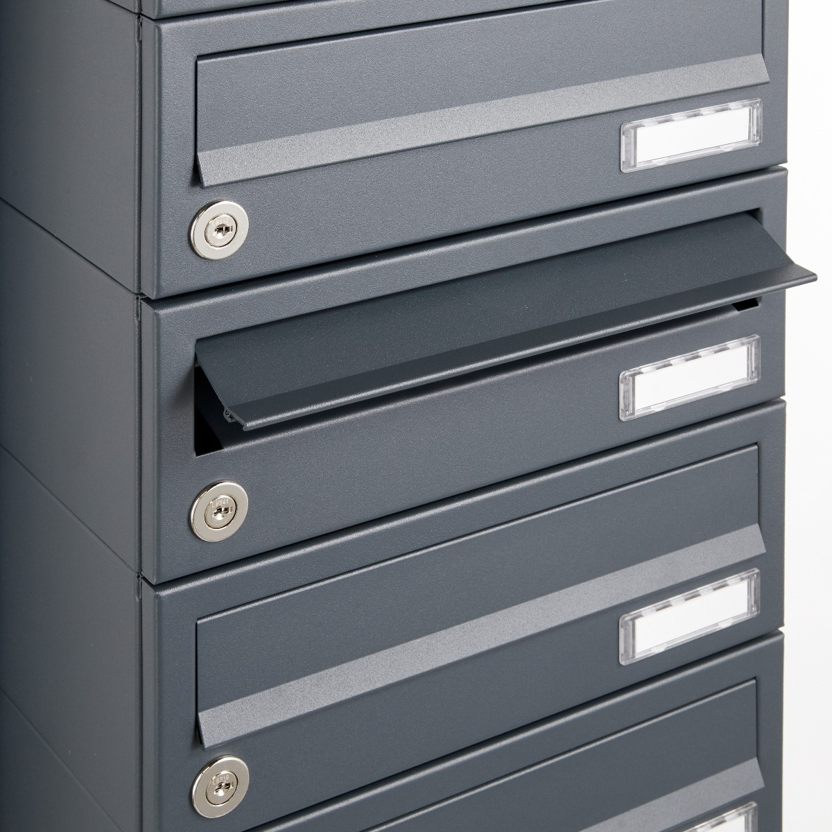 13-piece stainless steel free-standing letterbox system Design BASIC Plus 385XP ST-T with bell box - RAL of your choice 13-piece stainless steel free-standing letterbox system Design BASIC Plus 385XP ST-T with bell box - RAL of your choice