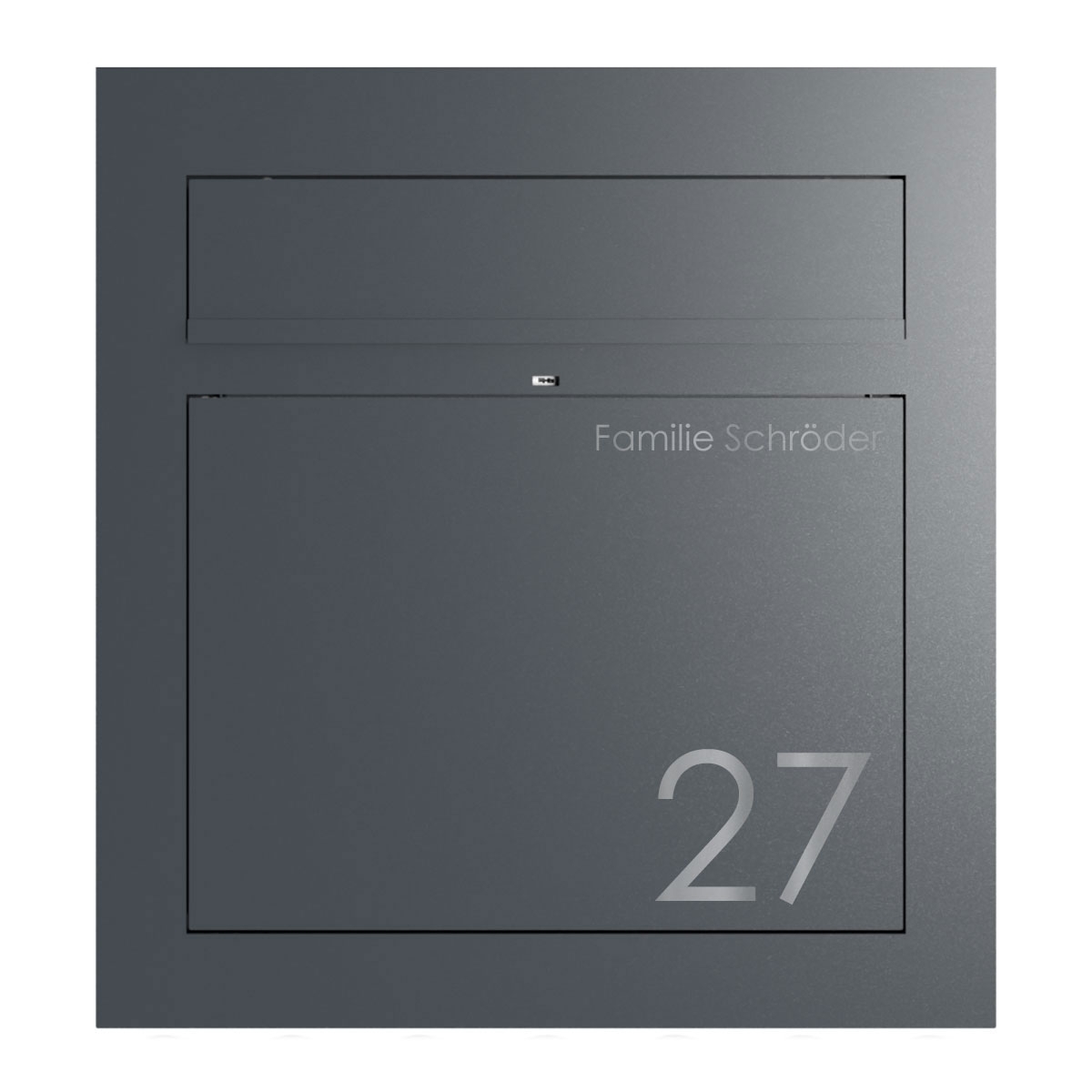 Design Aufputz Briefkasten GRIMM - Farbe nach Wahl - LOXONE Intercom/Code Touch 2x1 vorbereitet