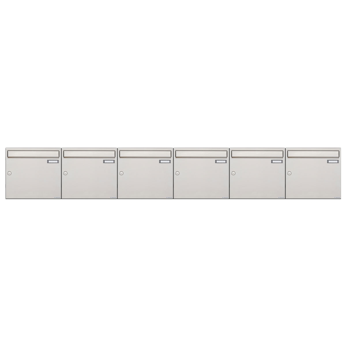 6er 6x1 Edelstahl Aufputz Briefkastenanlage Design BASIC 382A-AP 6er 6x1 Edelstahl Aufputz Briefkastenanlage Design BASIC 382A-AP