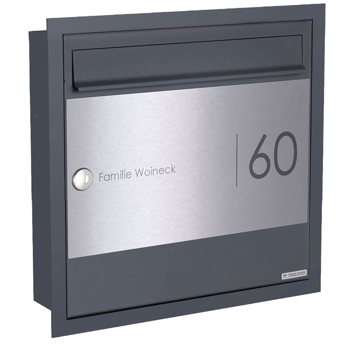 Edelstahl Unterputzbriefkasten BASIC Plus 382XU UP Elegance II - RAL nach Wahl
