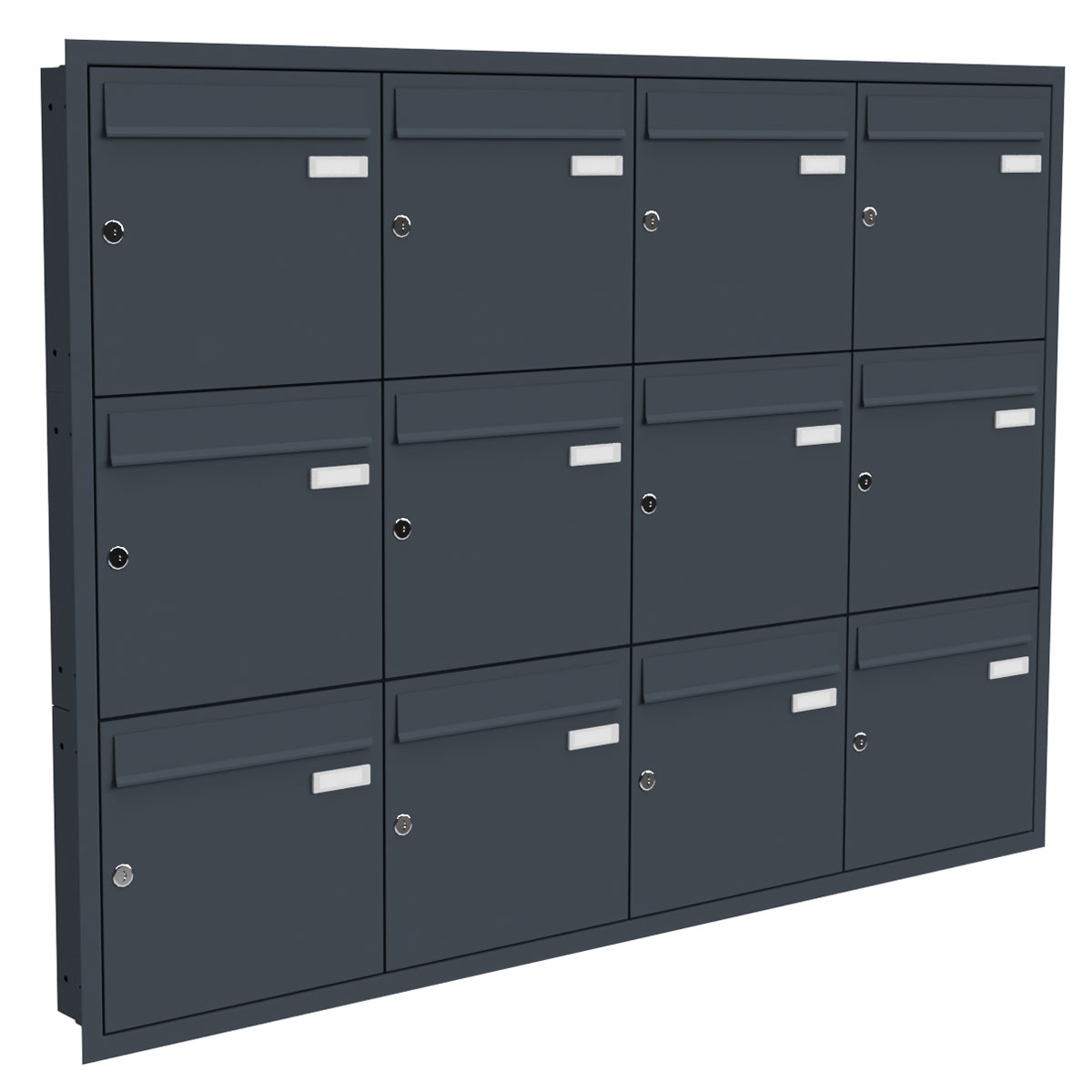 12er 4x3 Edelstahl Unterputz Briefkastenanlage BASIC Plus 382XU UP - RAL nach Wahl - 12 Parteien 12er 4x3 Edelstahl Unterputz Briefkastenanlage BASIC Plus 382XU UP - RAL nach Wahl - 12 Parteien