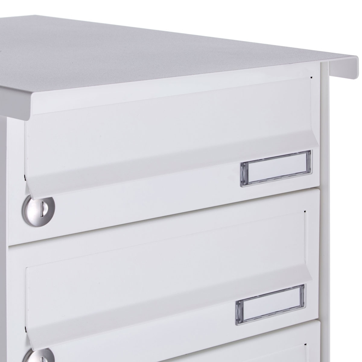 8er 4x2 Aufputz Briefkastenanlage Design BASIC 385A-9016 AP - RAL 9016 verkehrsweiß