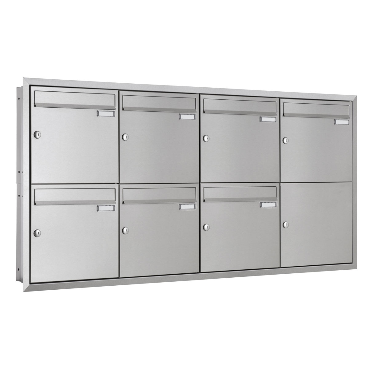 7er 4x2 Edelstahl Unterputz Briefkastenanlage BASIC Plus 382XU UP - Edelstahl geschliffen - 7 Parteien 7er 4x2 Edelstahl Unterputz Briefkastenanlage BASIC Plus 382XU UP - Edelstahl geschliffen - 7 Parteien