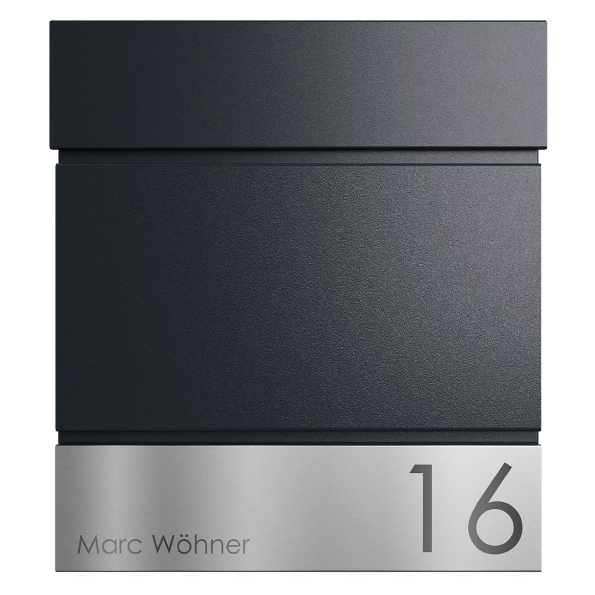 KANT Edition letterbox with newspaper compartment - Elegance 4 design - RAL 9005 jet black KANT Edition letterbox with newspaper compartment - Elegance 4 design - RAL 9005 jet black