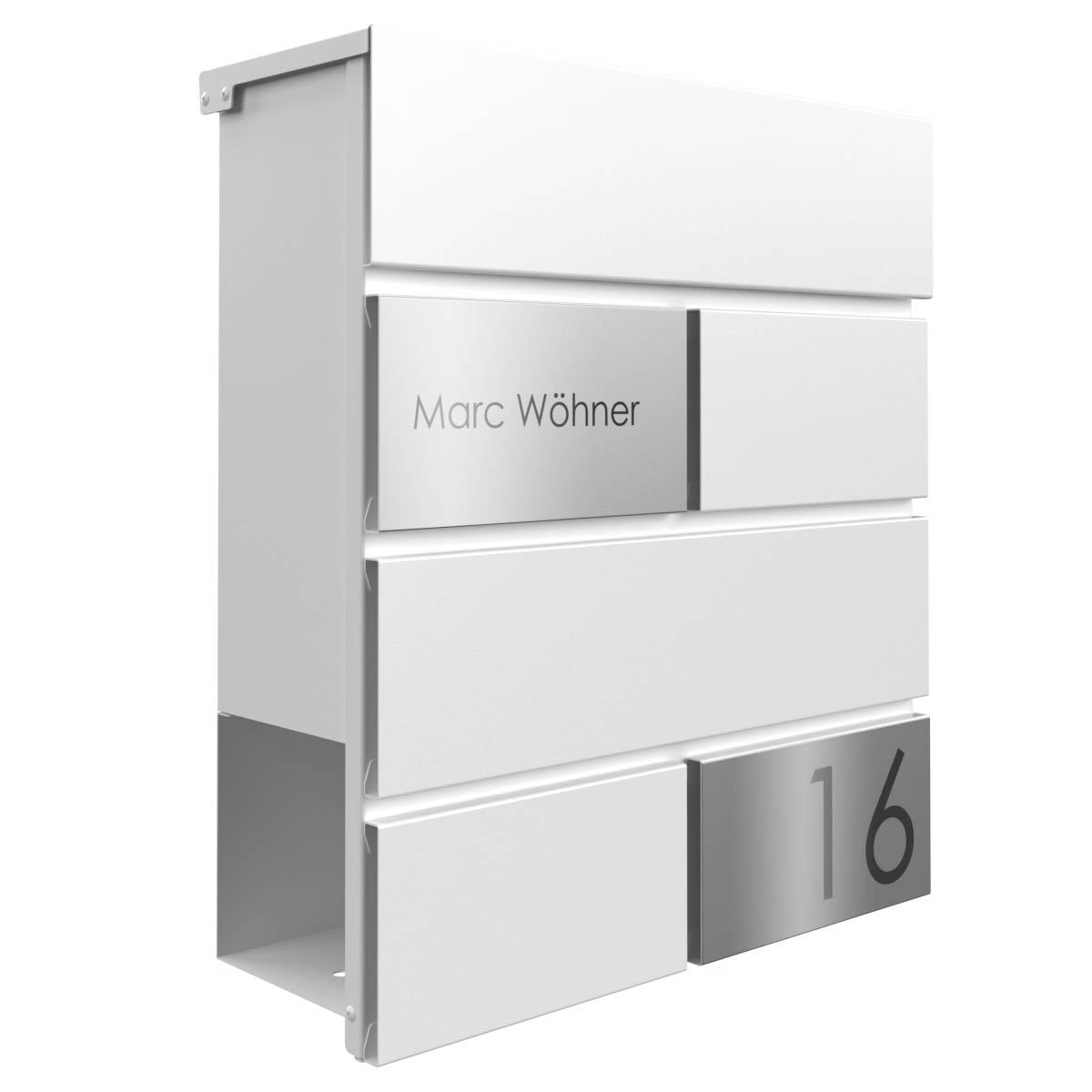 KANT Edition letterbox with newspaper compartment - Elegance 3 design - RAL 9016 traffic white KANT Edition letterbox with newspaper compartment - Elegance 3 design - RAL 9016 traffic white