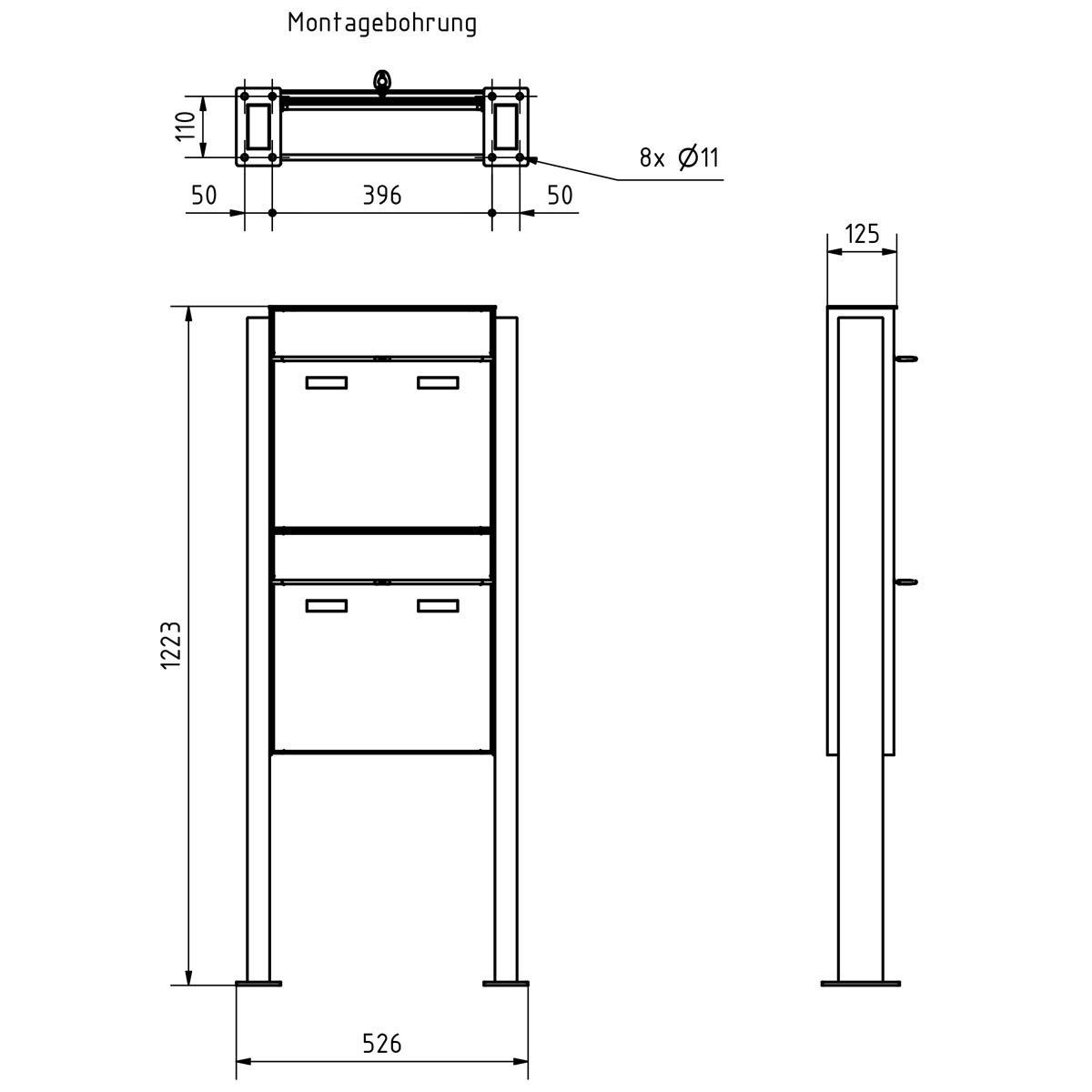 2er 1x2 design letterbox GOETHE ST-Q - RAL of your choice 2er 1x2 design letterbox GOETHE ST-Q - RAL of your choice