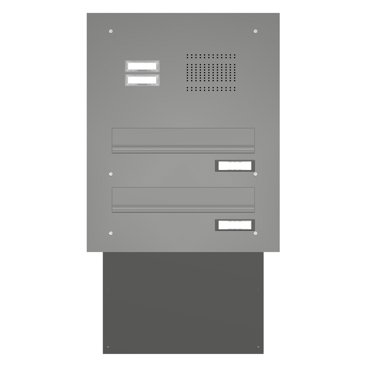 Mauerdurchwurf Briefkasten BASIC 623 pulverbeschichtet - Klingel- Sprechstelle - 2 Parteien Mauerdurchwurf Briefkasten BASIC 623 pulverbeschichtet - Klingel- Sprechstelle - 2 Parteien