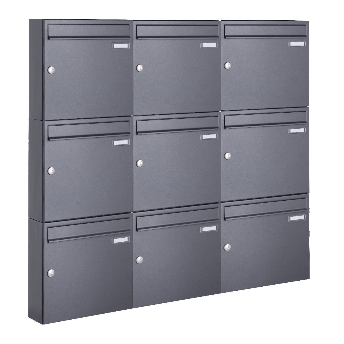 9er 3x3 Aufputz Briefkasten Design BASIC 382A AP - DB703 eisenglimmer