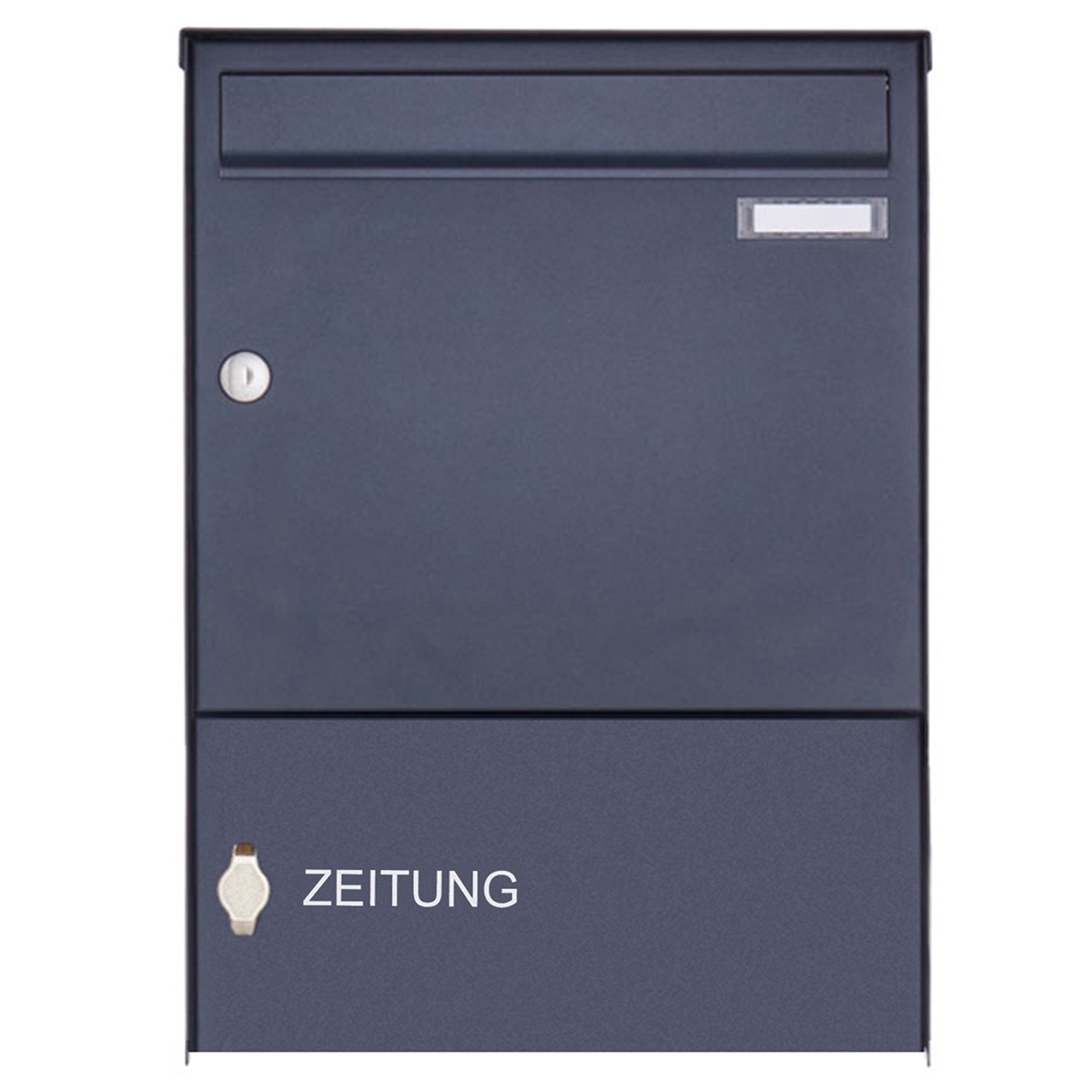 Surface-mounted letterbox design BASIC 382A AP with closed newspaper compartment - RAL 7016 anthracite grey Surface-mounted letterbox design BASIC 382A AP with closed newspaper compartment - RAL 7016 anthracite grey
